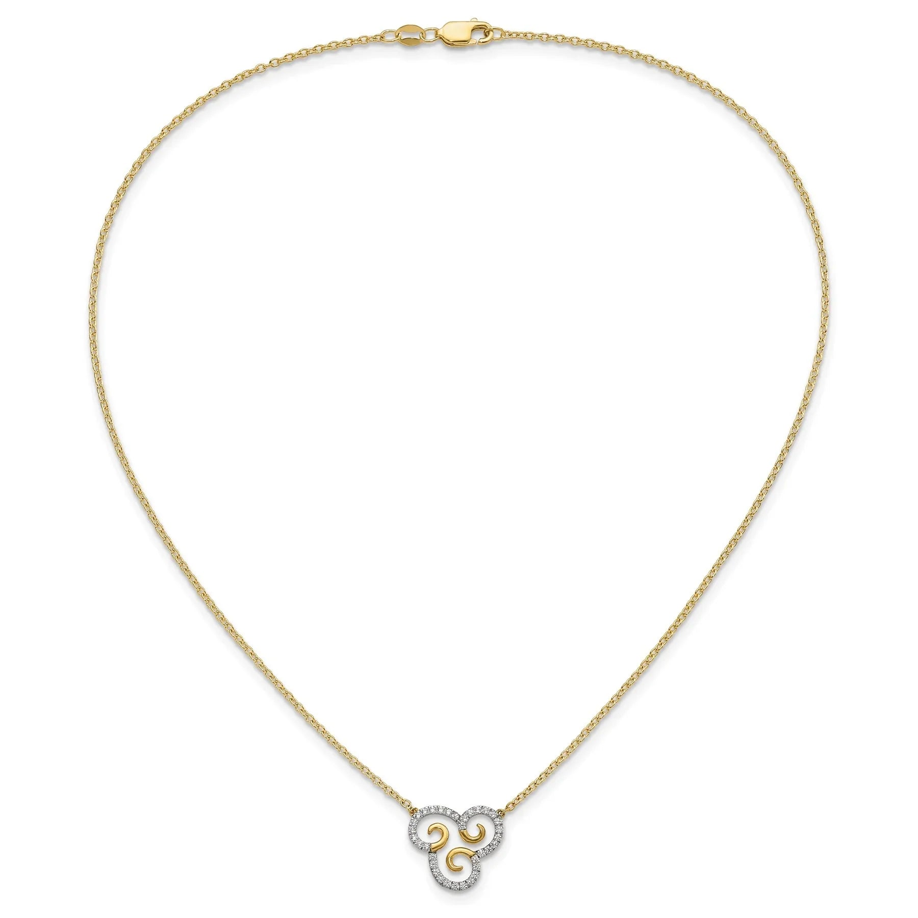 14k 1/4 carat Lab Grown Diamond Complete Swirl Necklace - Fine Diamond