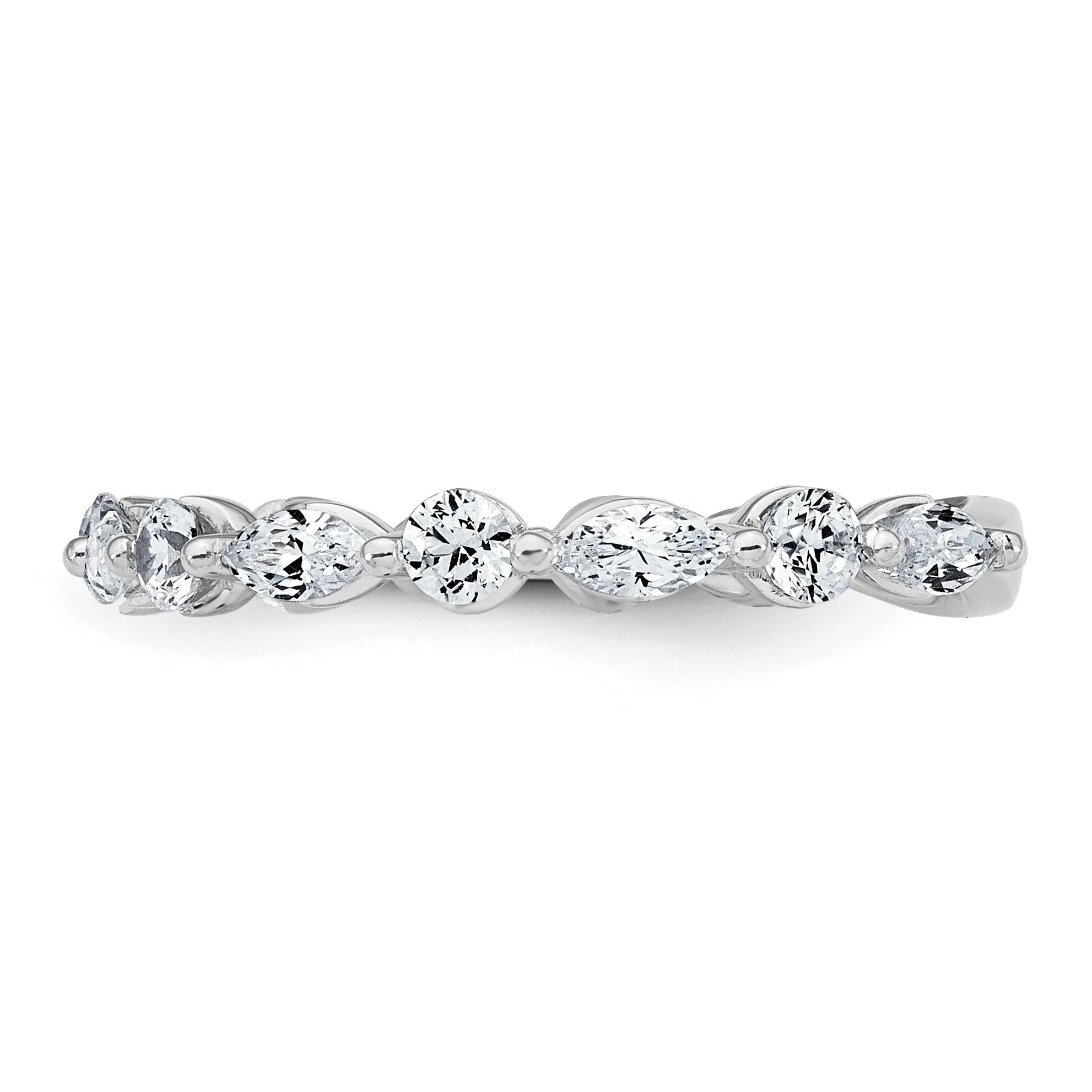 14K White Gold Lab Grown Diamond Wedding Band Ring 0.75 Ct
