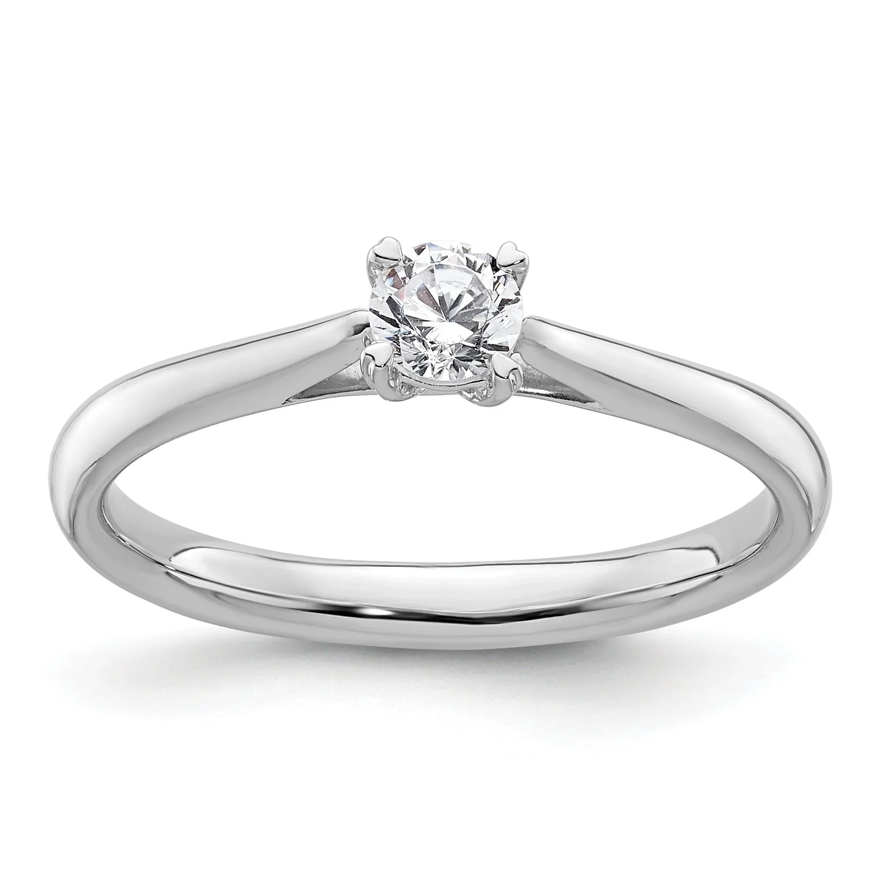 14K Gold Lab Grown Round Diamond Solitaire Ring - Fine Diamond