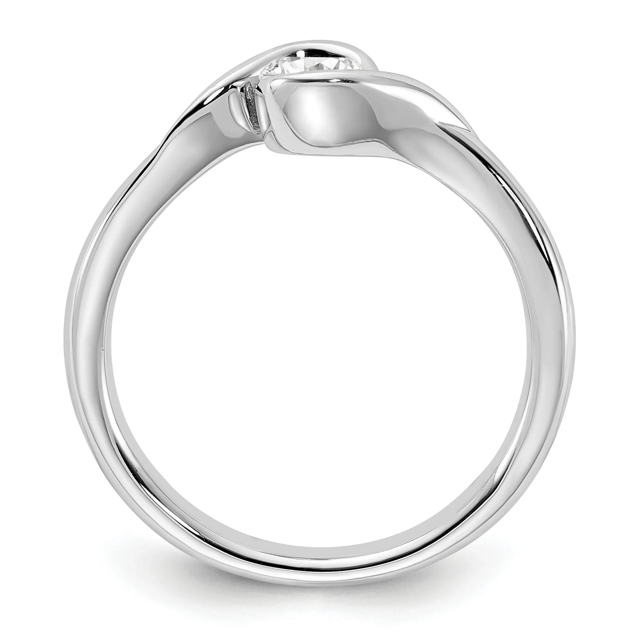 14k White Gold Lab Grown Diamond Round Solitaire Engagement Ring - Fine Diamond