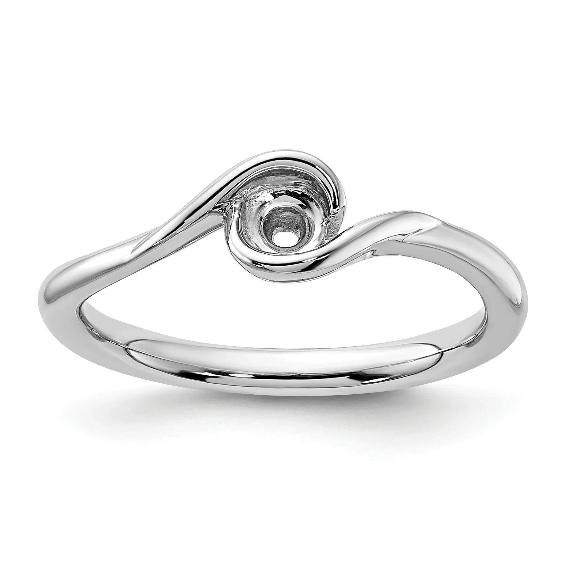 14k White Gold Lab Grown Diamond Round Solitaire Engagement Ring - Fine Diamond