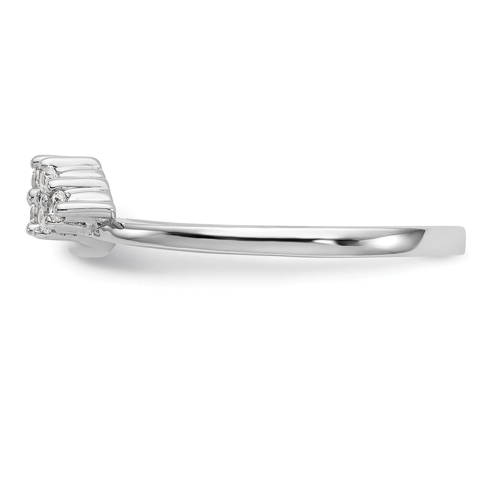 14K White Gold Lab Grown Diamond Wrap Ring 0.12 Ct - Fine Diamond