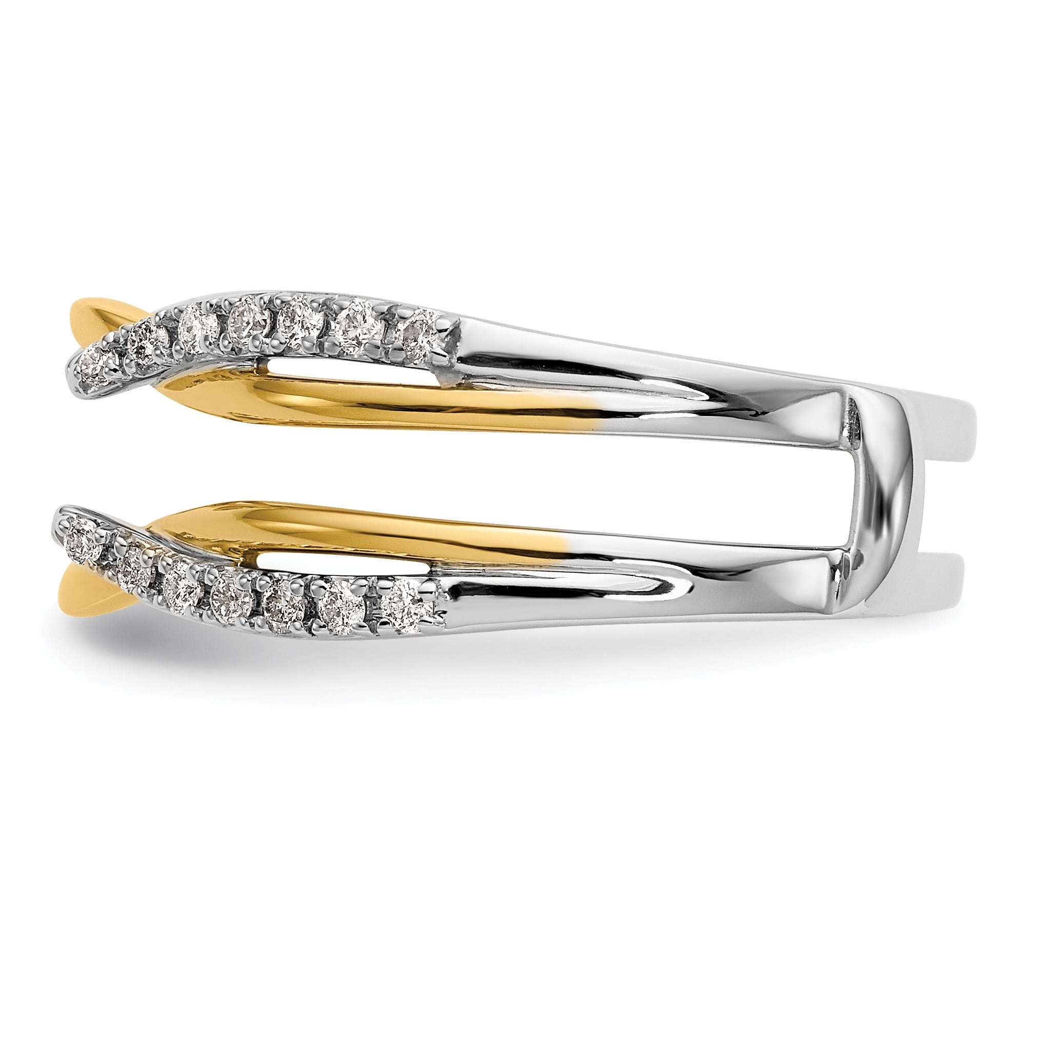 14K Two-tone Lab Grown Diamond Ring Guard 0.25 Ct