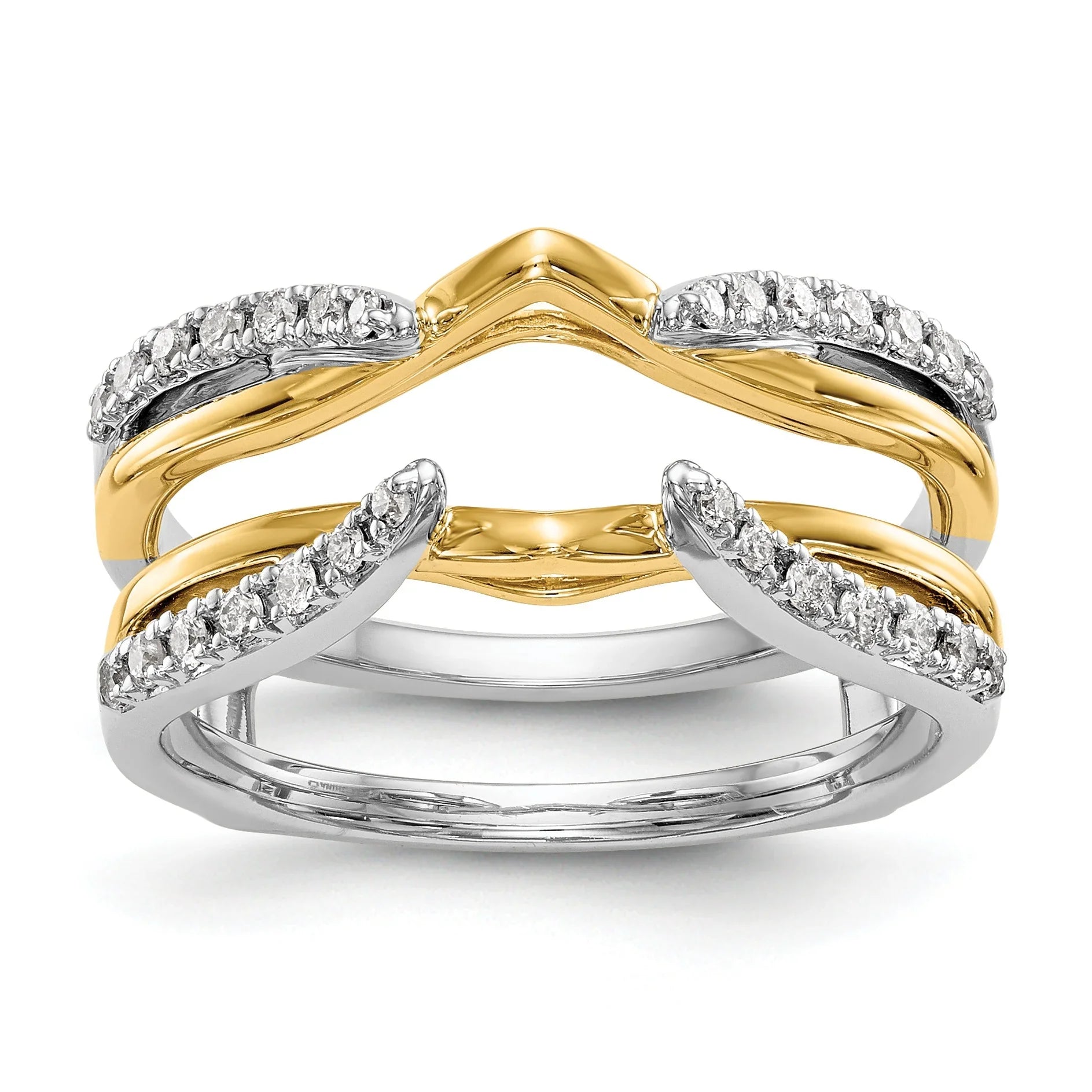 14K Two-tone Lab Grown Diamond Ring Guard 0.25 Ct. - Fine Diamond