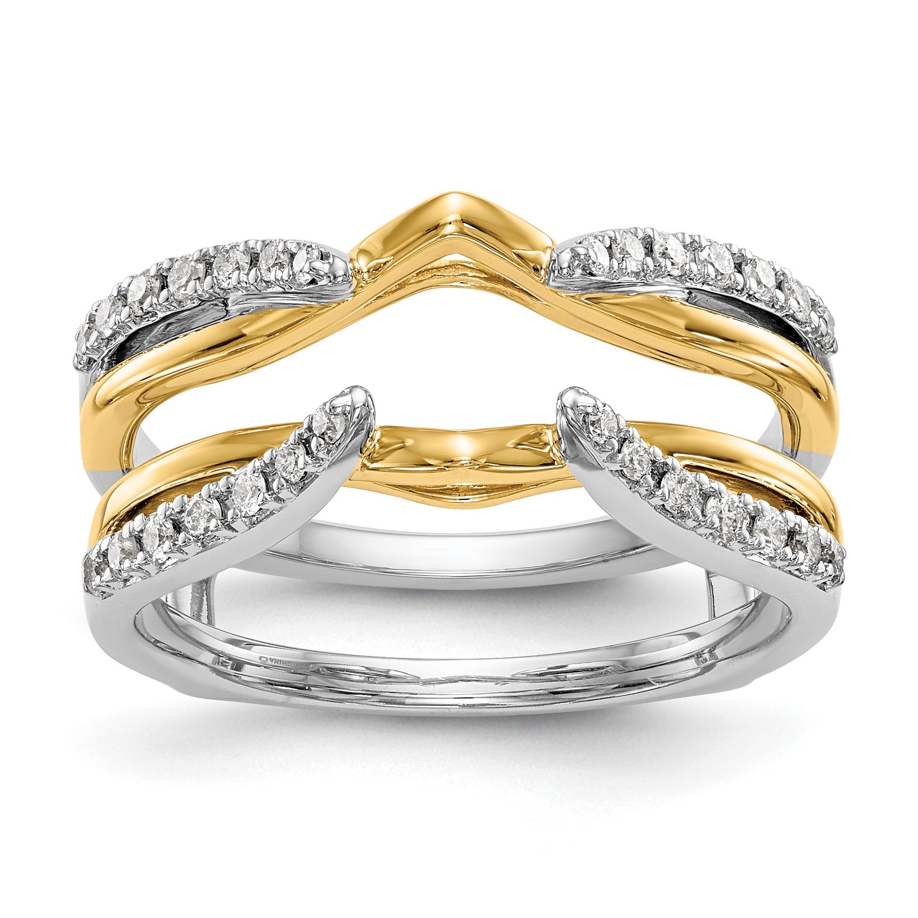 14K Two-tone Lab Grown Diamond Ring Guard 0.25 Ct