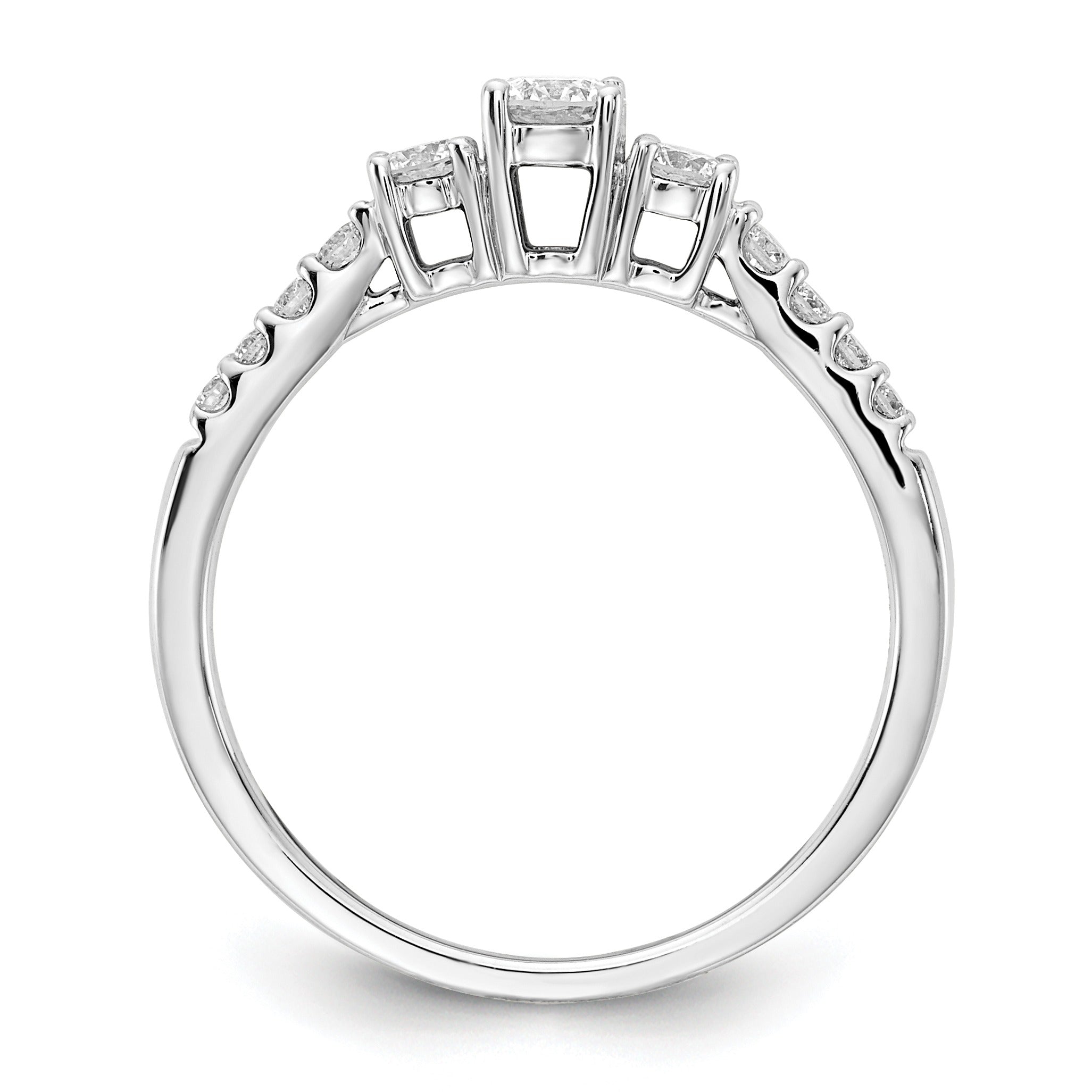 14k Gold Lab Grown Diamond 3-Stone Engagement Ring - Fine Diamond