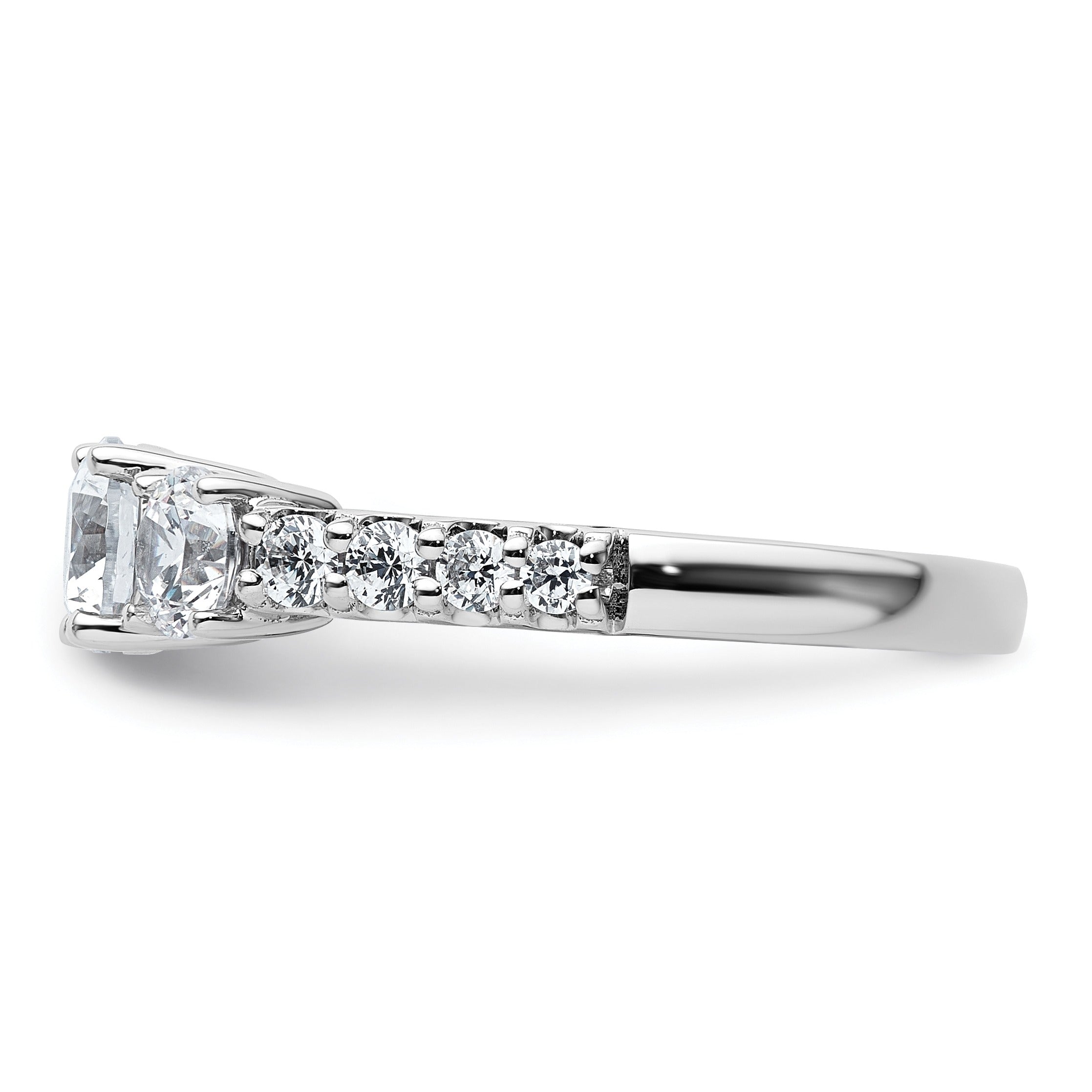 14k Gold Lab Grown Diamond 3-Stone Engagement Ring - Fine Diamond