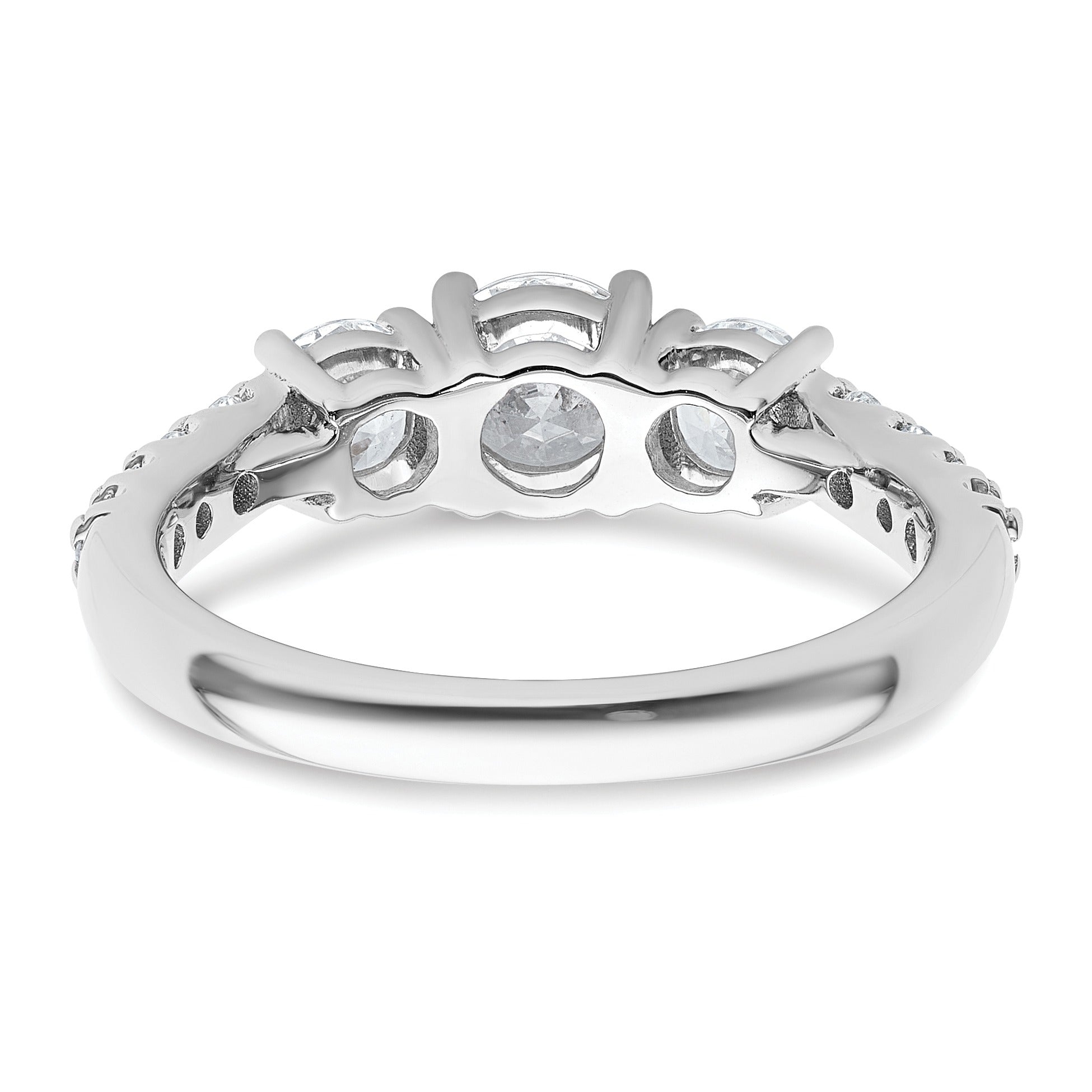 14k Gold Lab Grown Diamond 3-Stone Engagement Ring - Fine Diamond