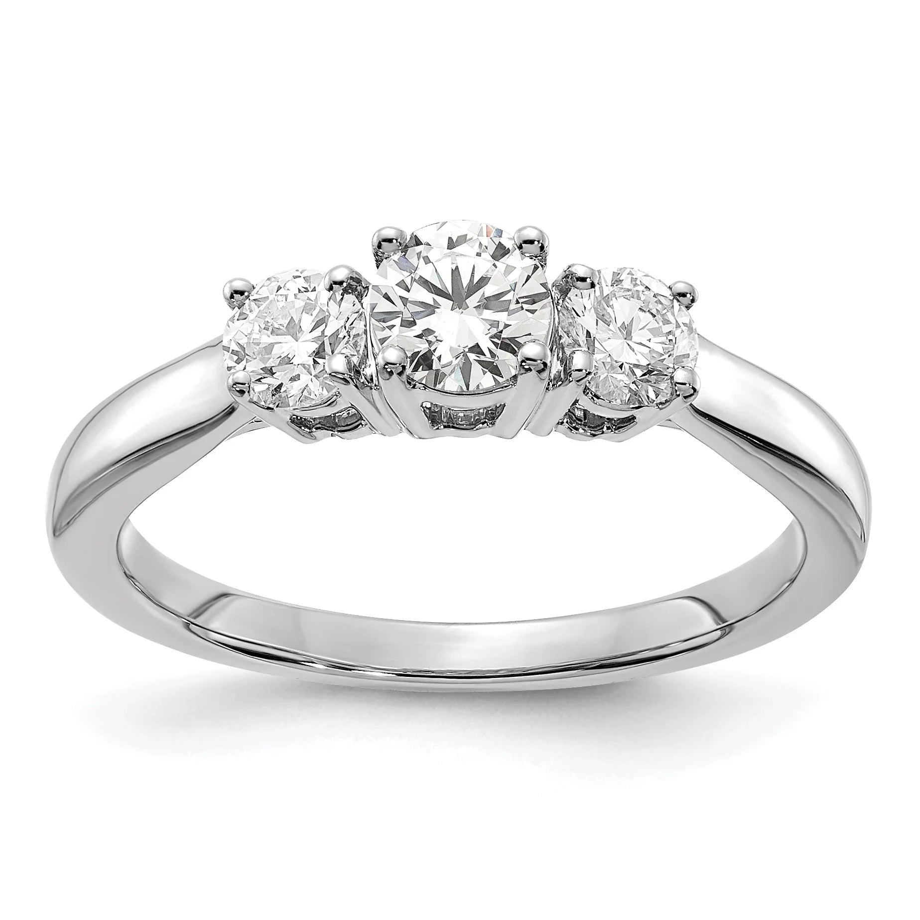 14K Gold Lab Grown Diamond 3-Stone Engagement Ring - Fine Diamond
