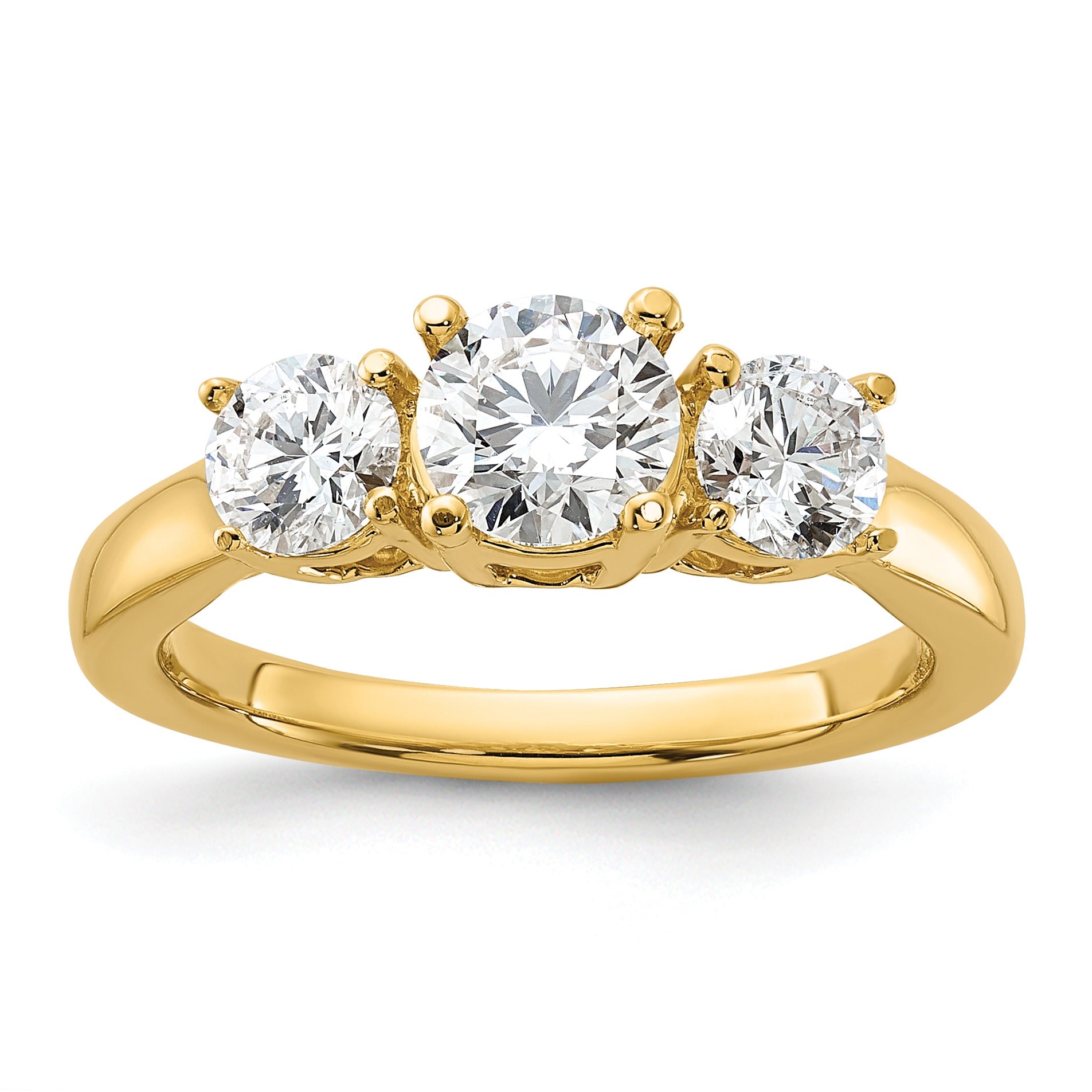 14K Gold Lab Grown Diamond 3-Stone Engagement Ring