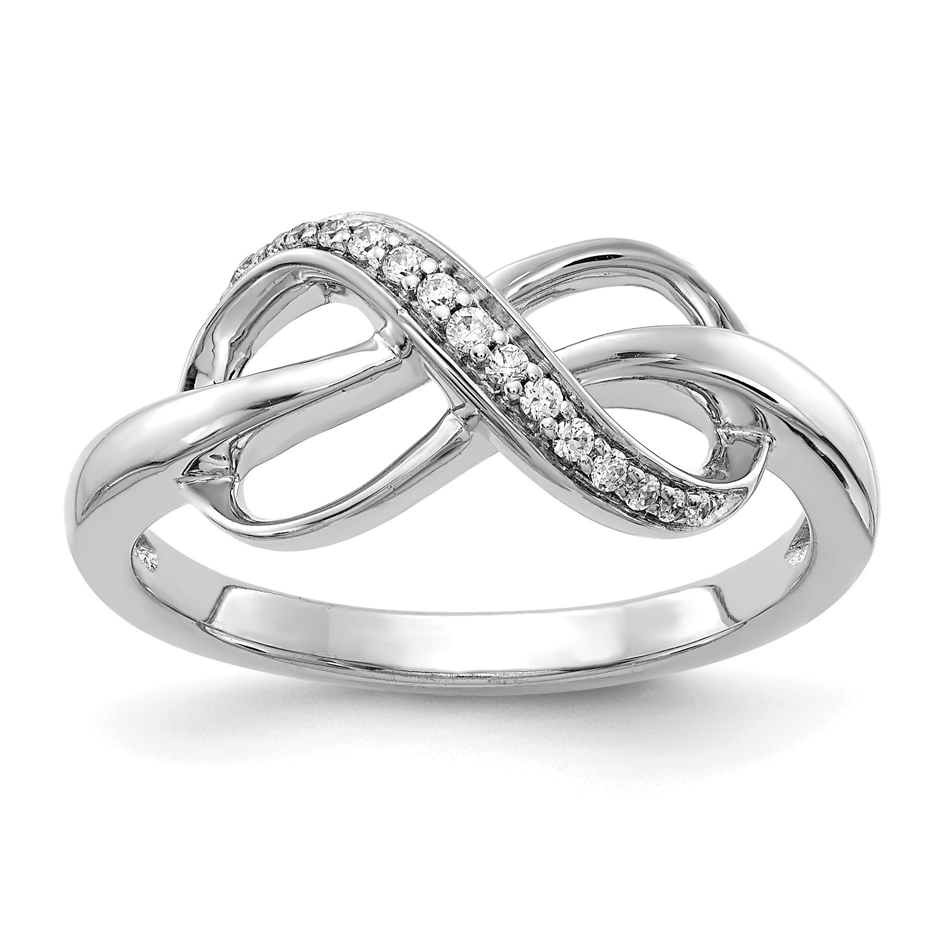 14k Gold Diamond Infinity Ring