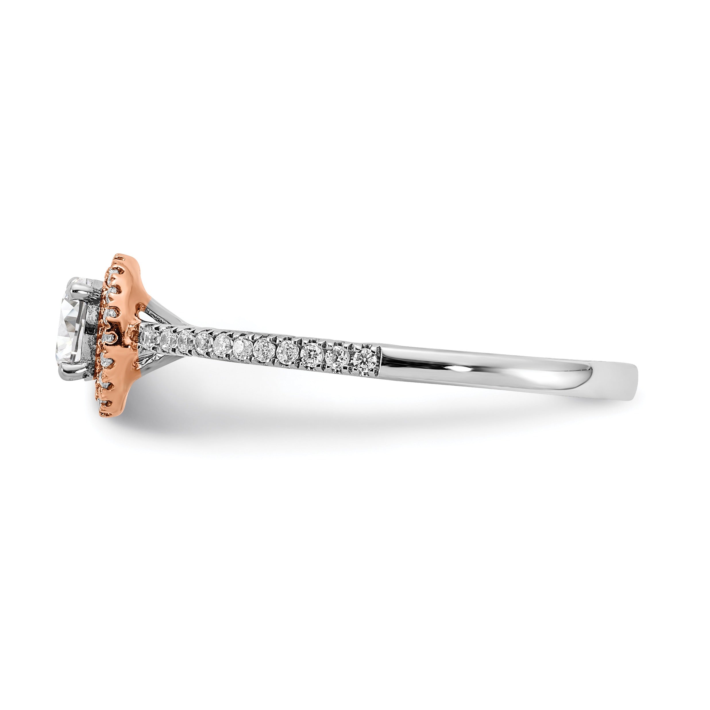 Lab Grown Diamond Round Halo Pave Engagement Ring