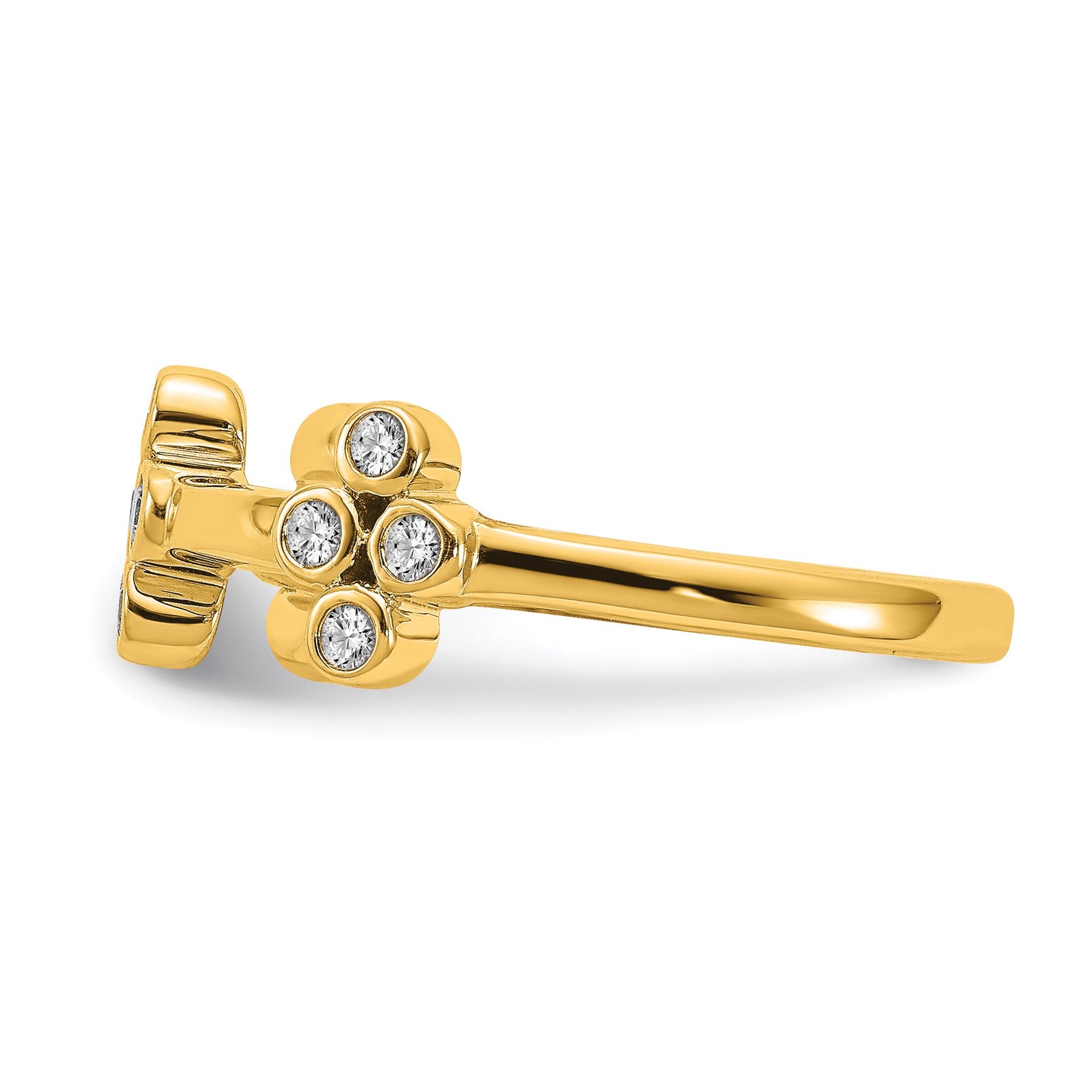 14K Yellow Gold Lab Grown Diamond Bloom Fashion Ring 1/5 Ct