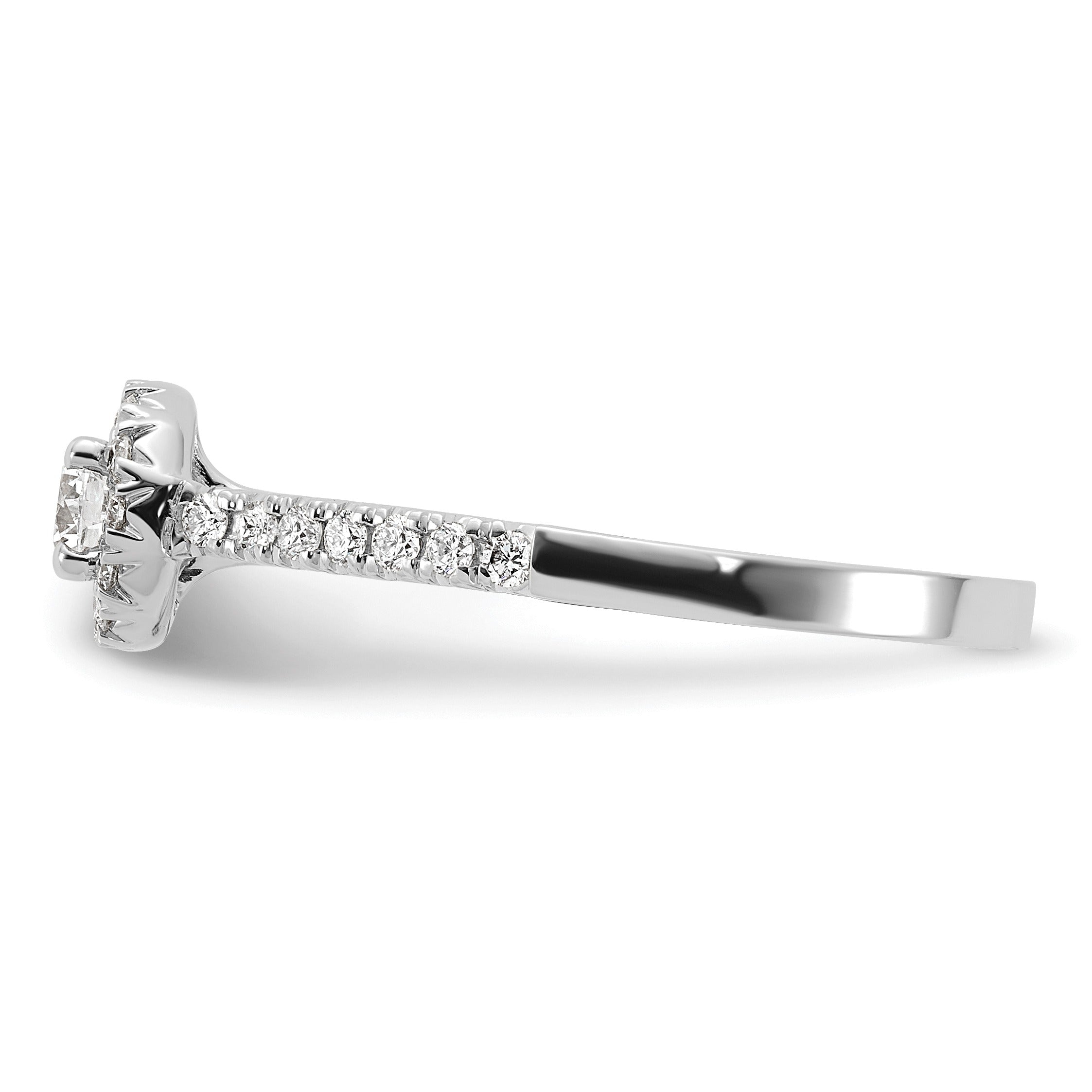 Lab Grown Diamond Halo Pave Ring 14K White Gold