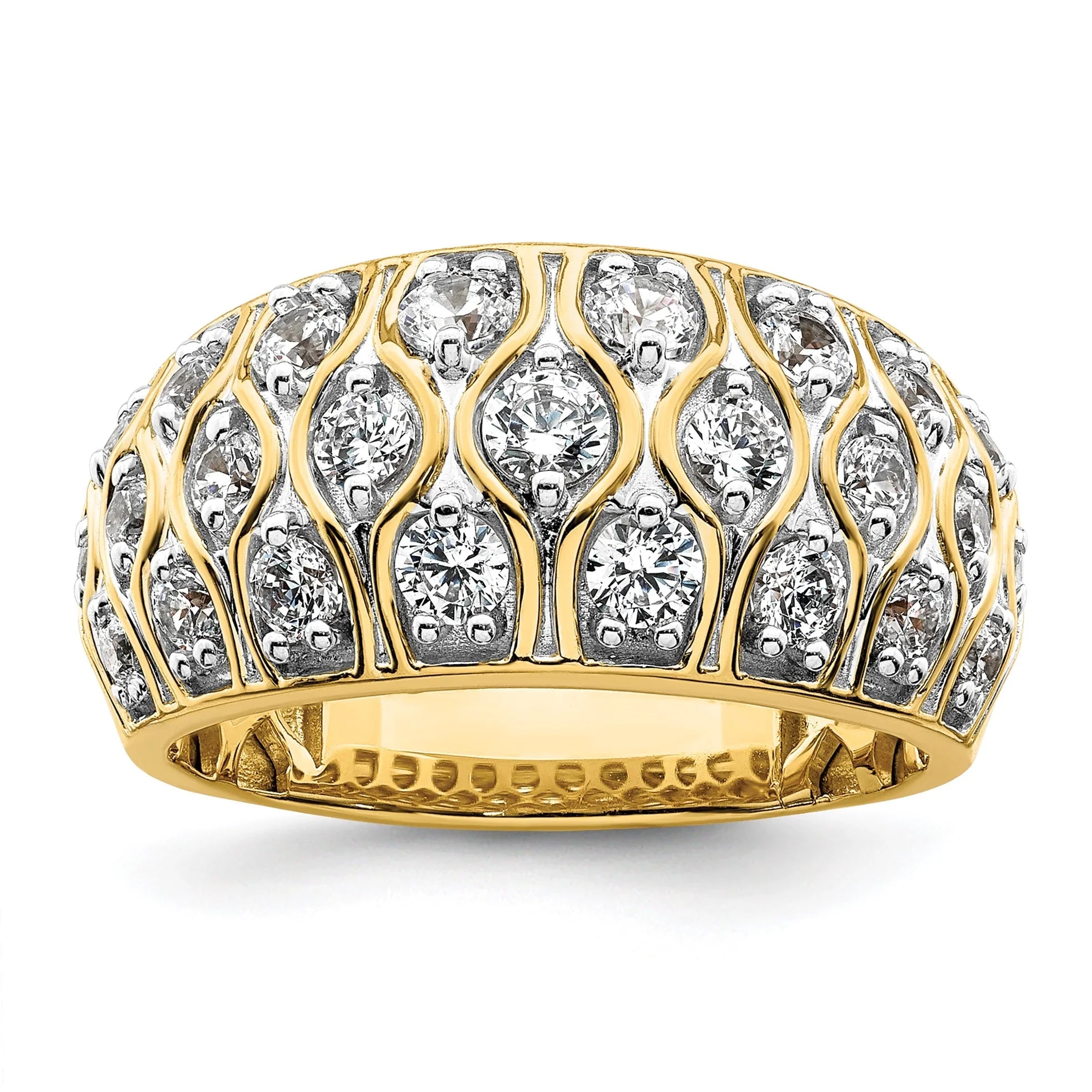 14k Yellow Gold Lab Grown Diamond Cluster Ring 0.33 ct - Fine Diamond