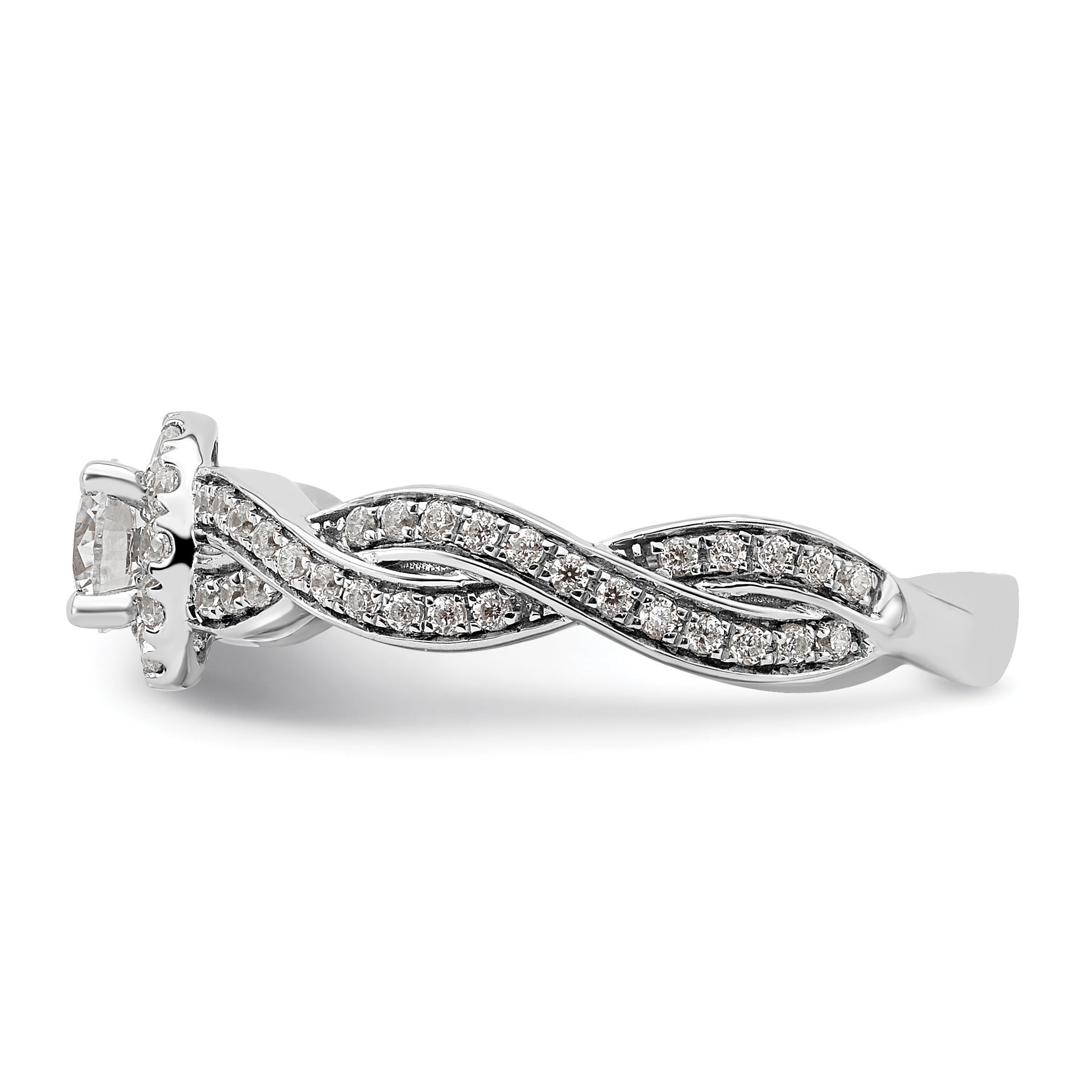 Lab Grown Diamond Round Halo Infinity Engagement Ring