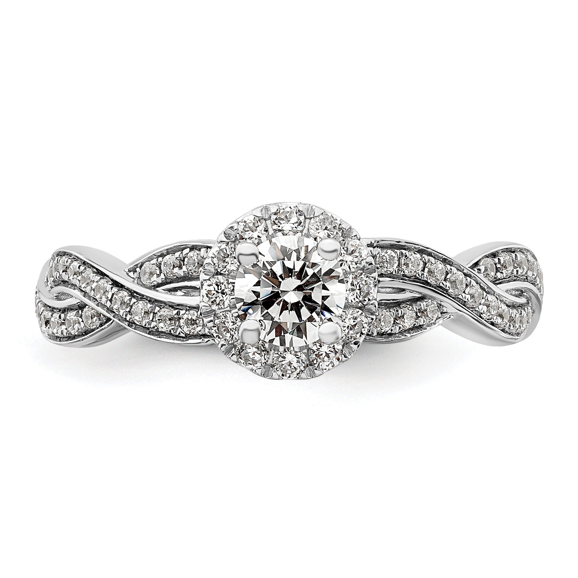 Lab Grown Diamond Round Halo Infinity Engagement Ring