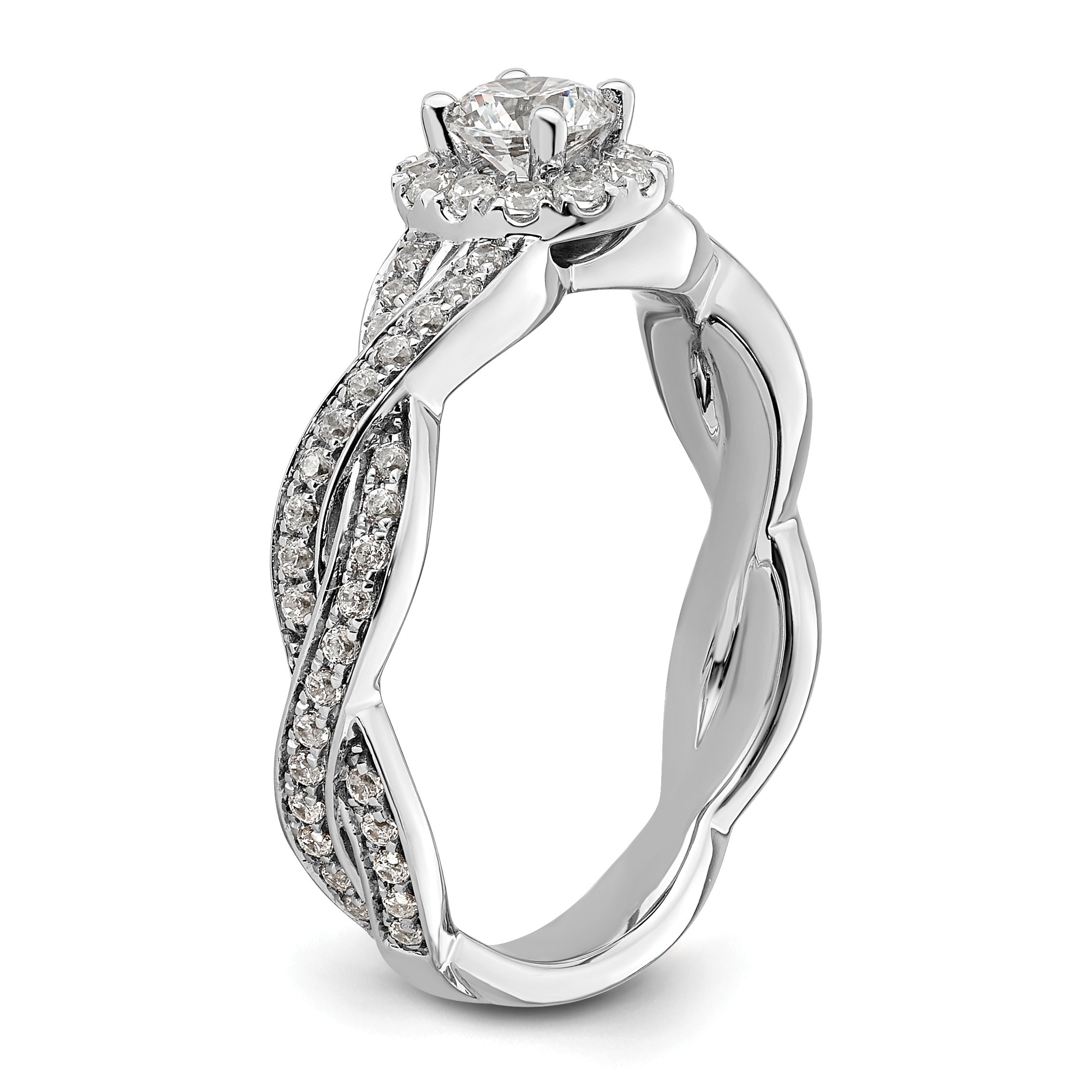Lab Grown Diamond Round Halo Infinity Engagement Ring