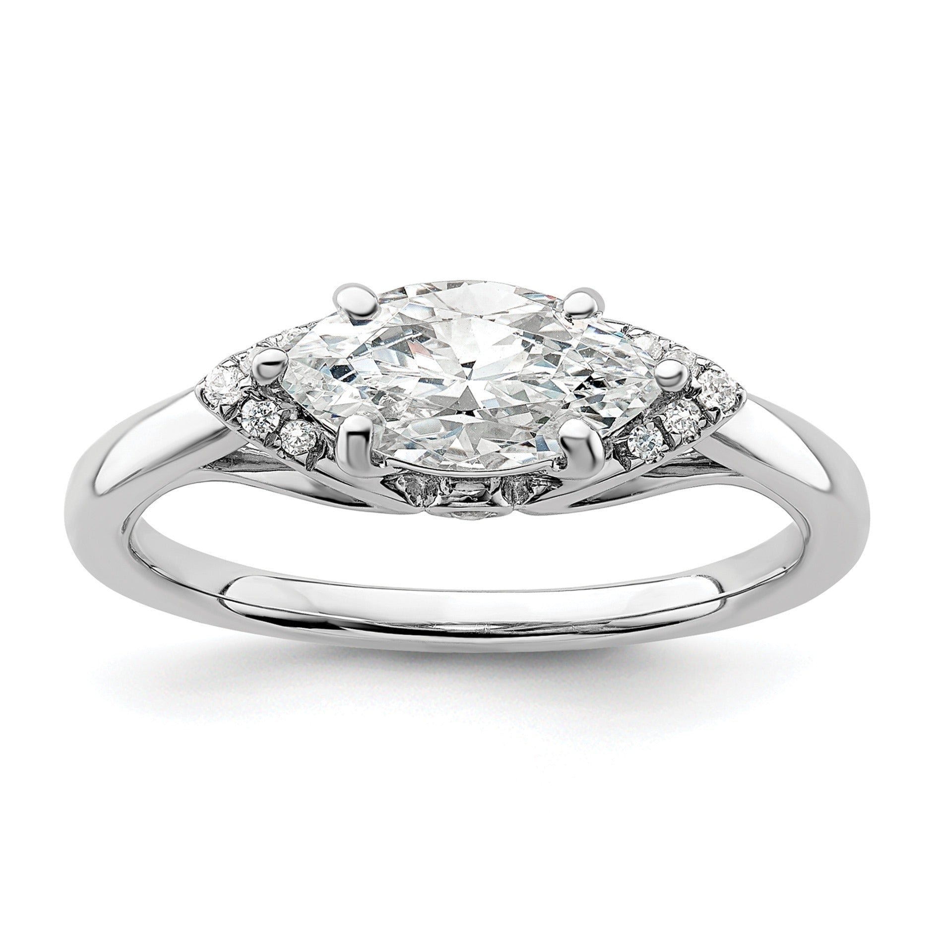 Lab Grown Diamond East-West Marquise Semi Mount Engagement Ring 1 Ct