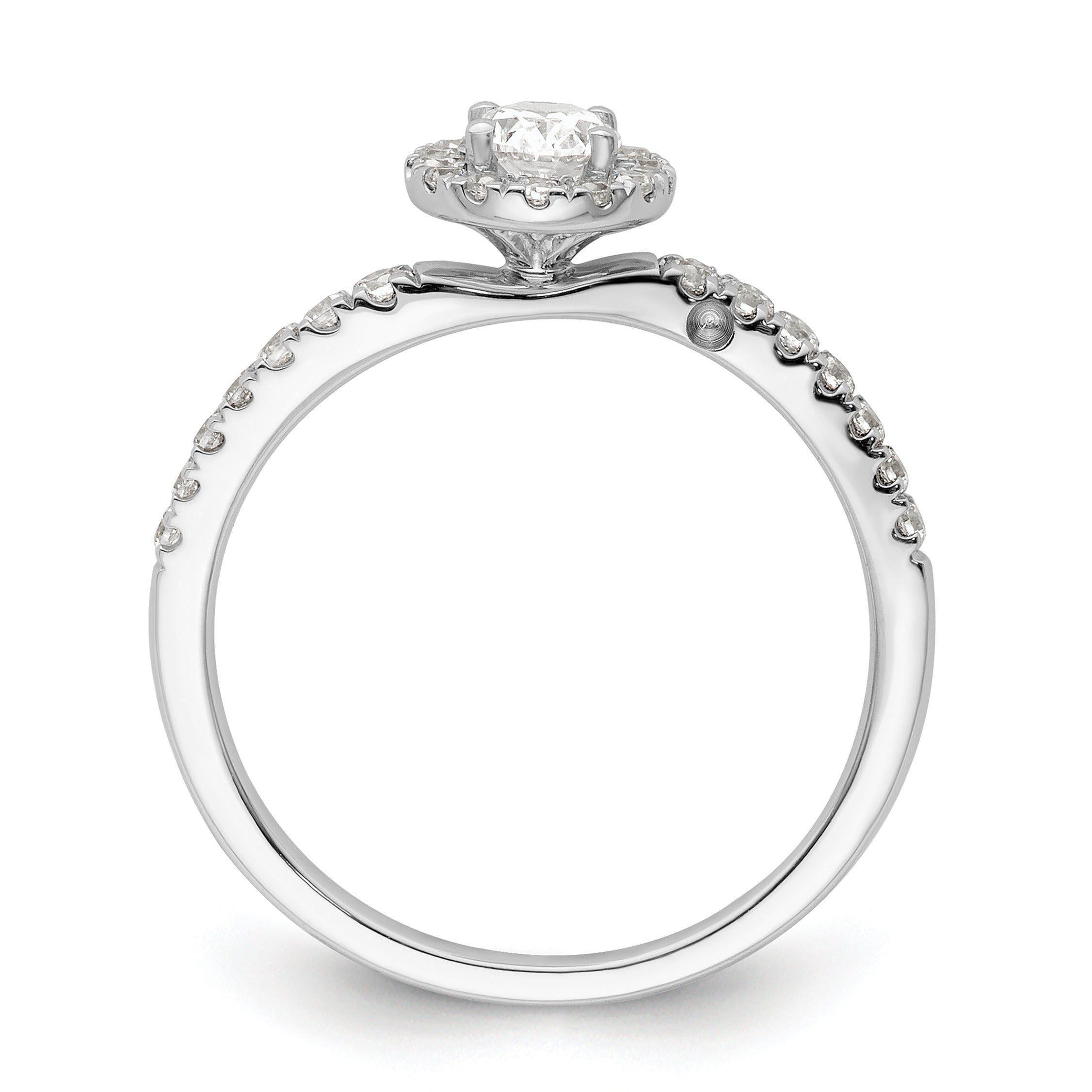 14K White Gold Lab Grown Diamond Halo Ring
