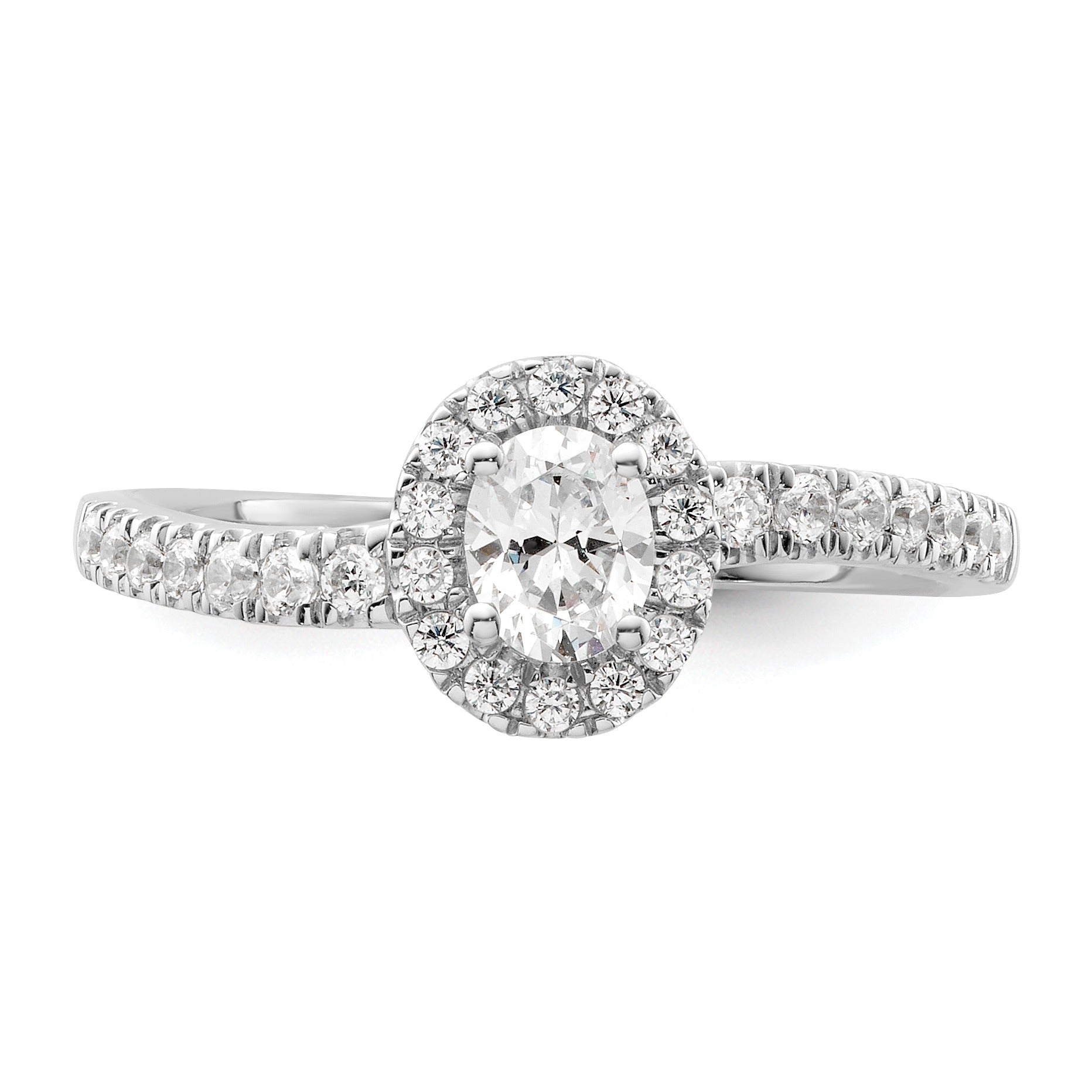 14K White Gold Lab Grown Diamond Halo Ring