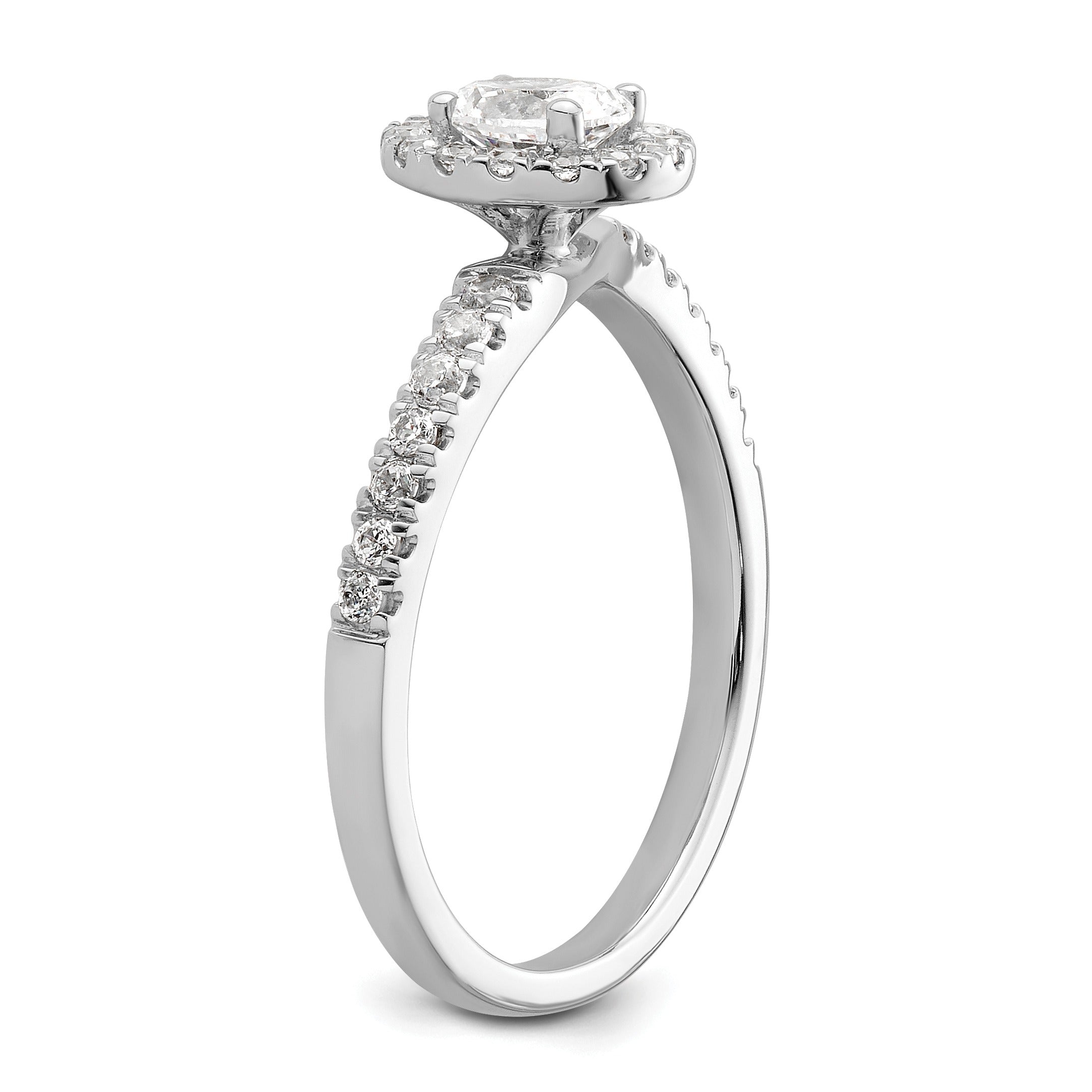 14K White Gold Lab Grown Diamond Halo Ring