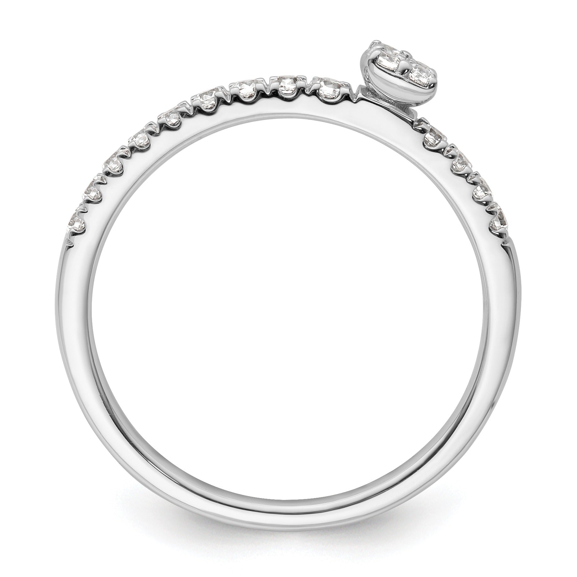 0.25 Ct Round Lab Grown Diamond Prong 14K White Gold Two Promises Enhancer Band