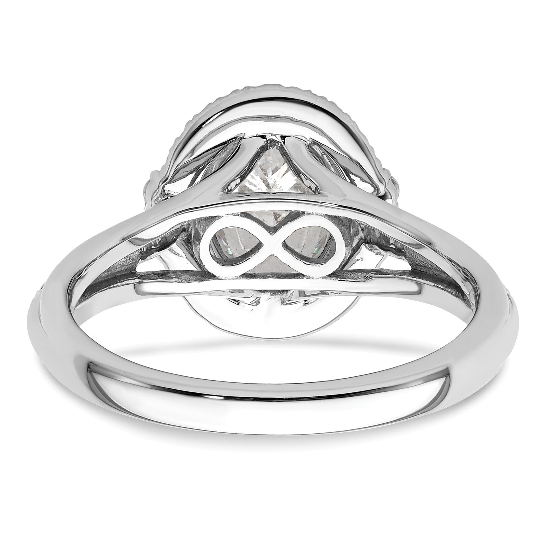 14K White Gold Lab Grown Diamond Semi-Mount Oval Halo Engagement Ring 1/3 Ct