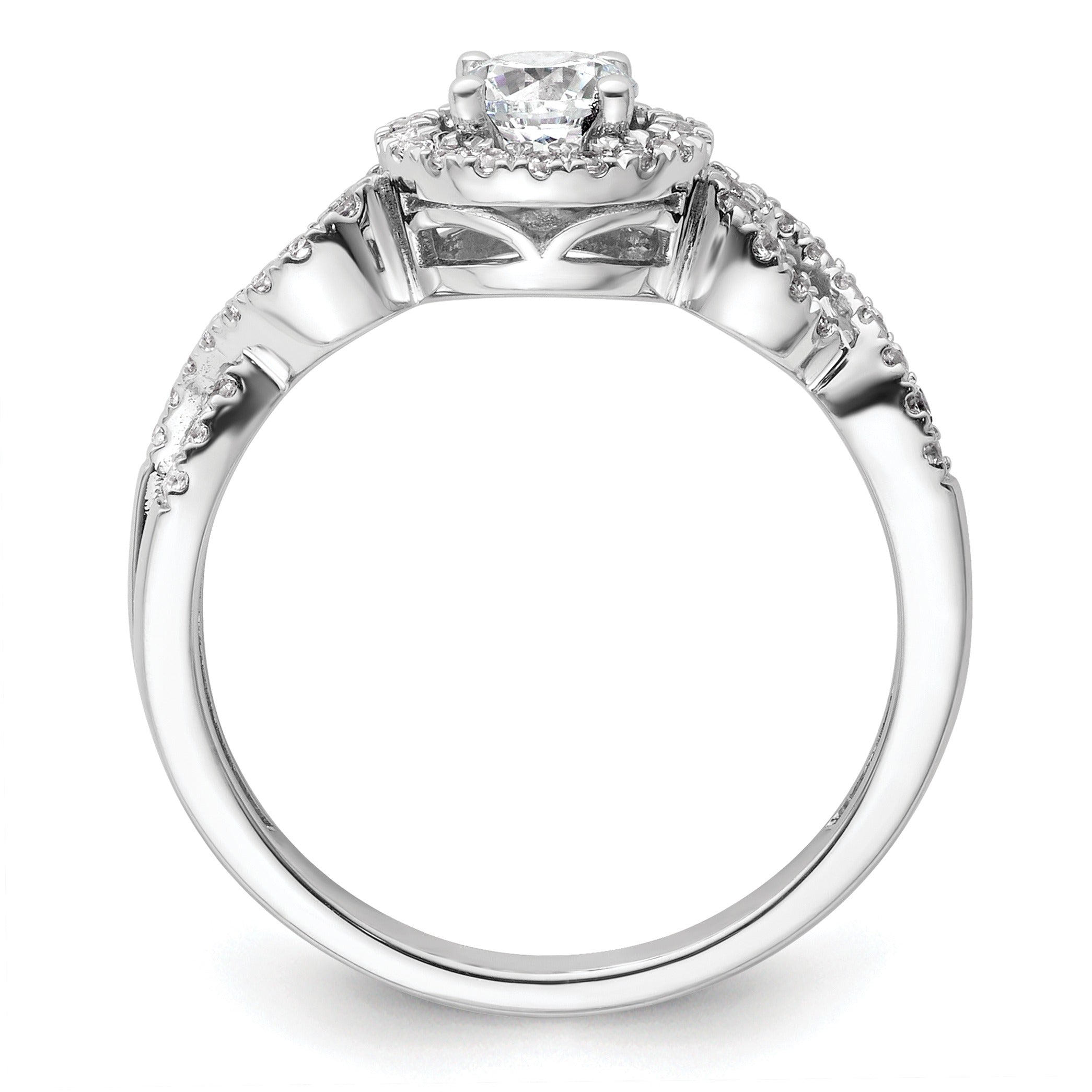 Lab Grown Diamond Halo Criss Cross Ring Gold