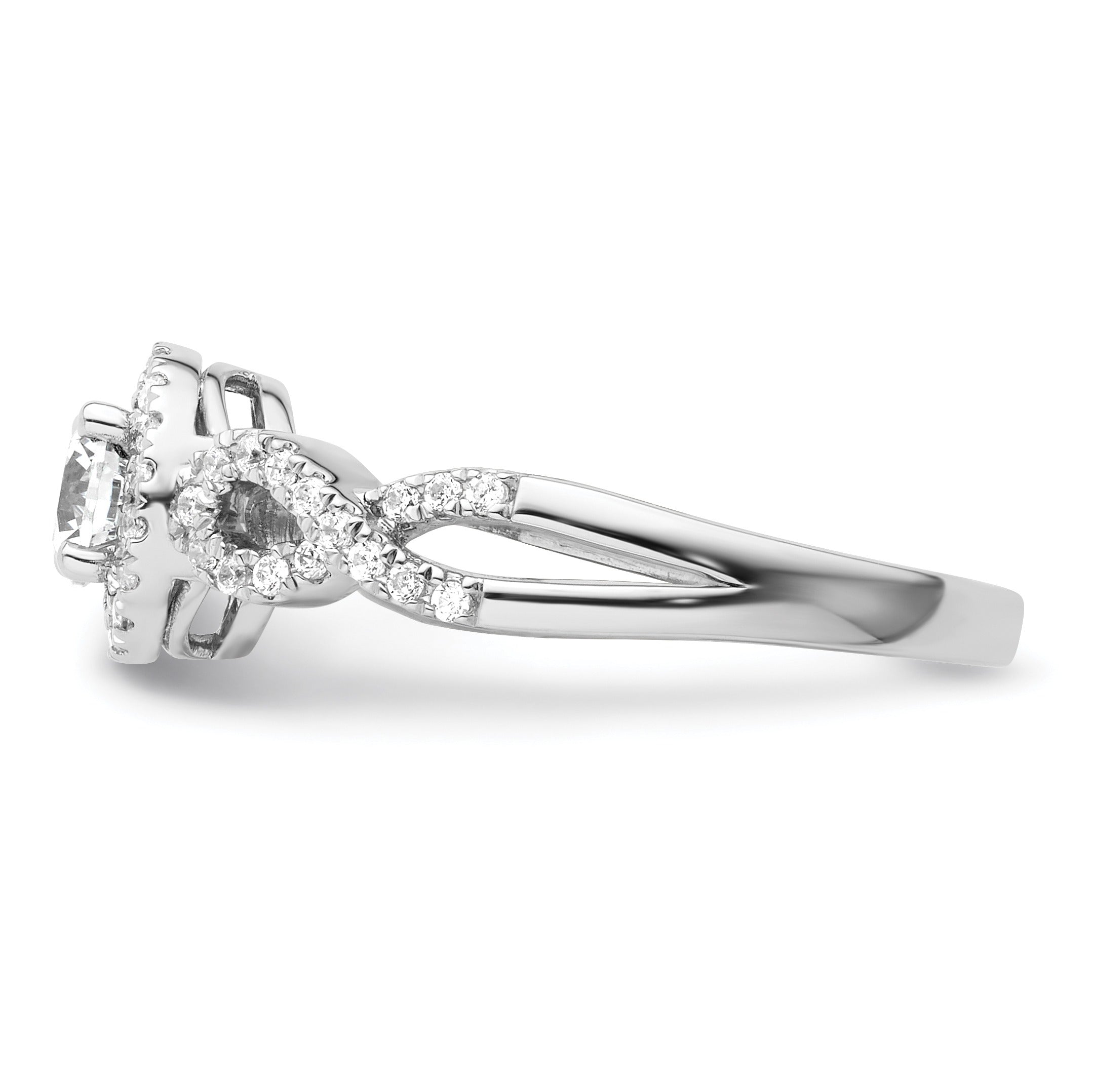Lab Grown Diamond Halo Criss Cross Ring Gold