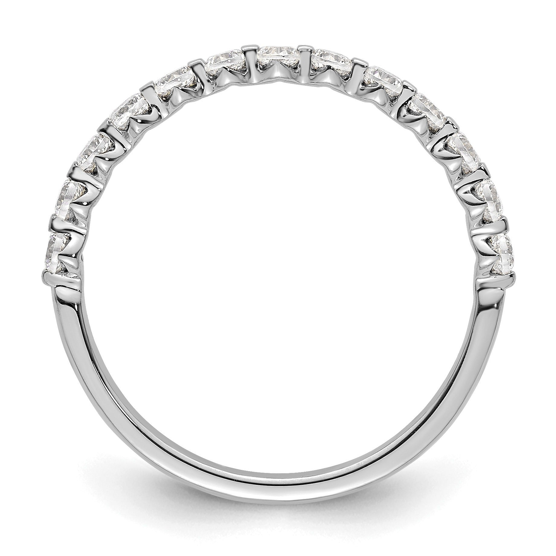 14K Gold Lab Grown Diamond Half Eternity Band Ring