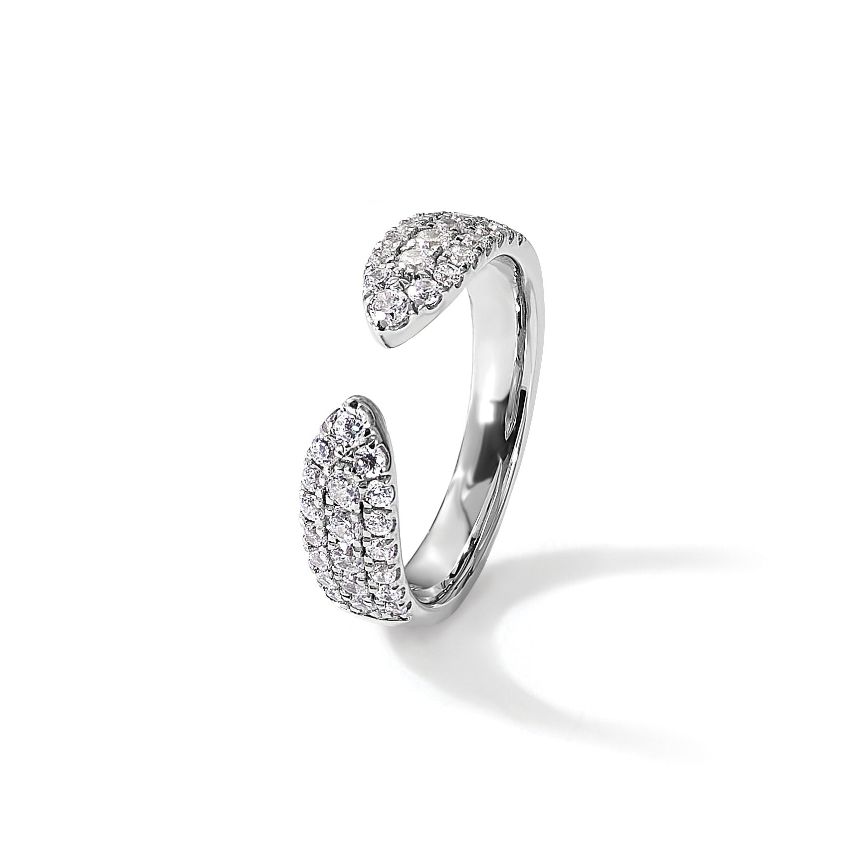 IGI Certified 0.75 Ct Round White Lab Grown Diamond Pavé 14K White Gold Wedding Band Enhancer