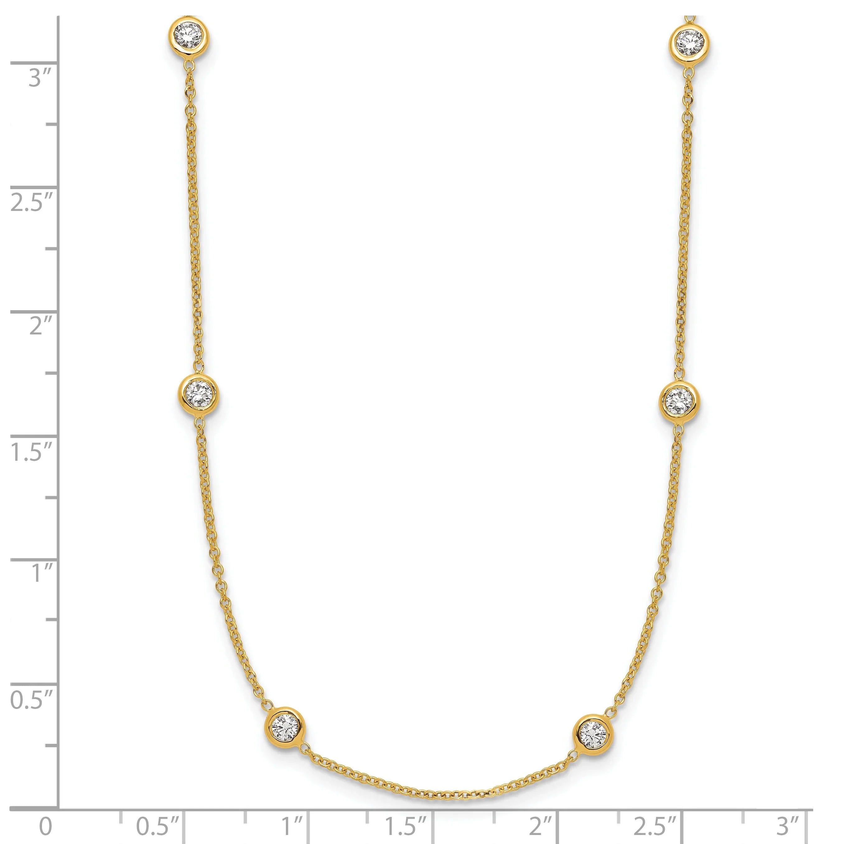 14K Lab Grown Diamond Twelve Station Necklace - Fine Diamond