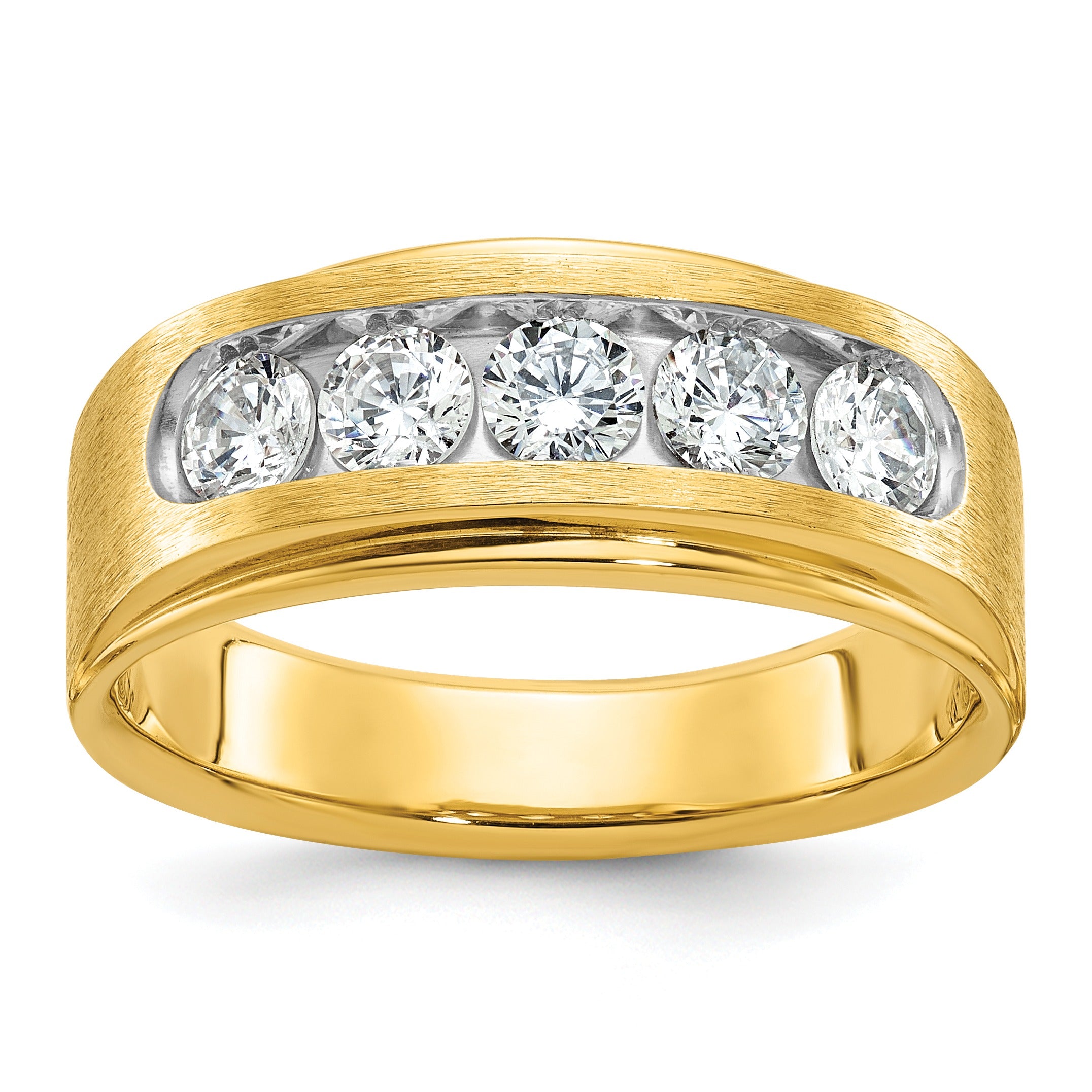 14k Yellow Gold Lab Grown Diamond Five Stone Ring