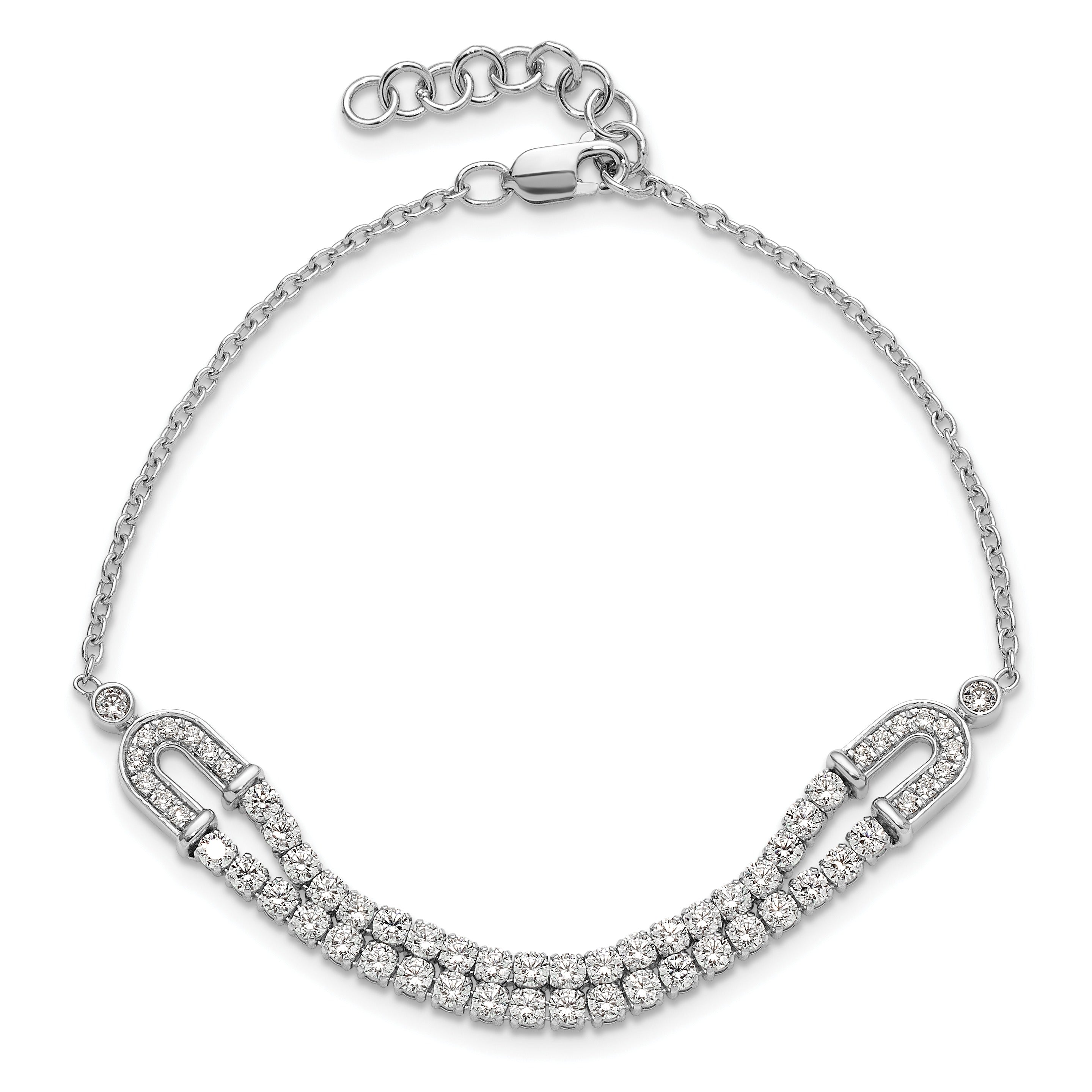 14k White Gold 2 carat Lab Grown Diamond Extension Bracelet