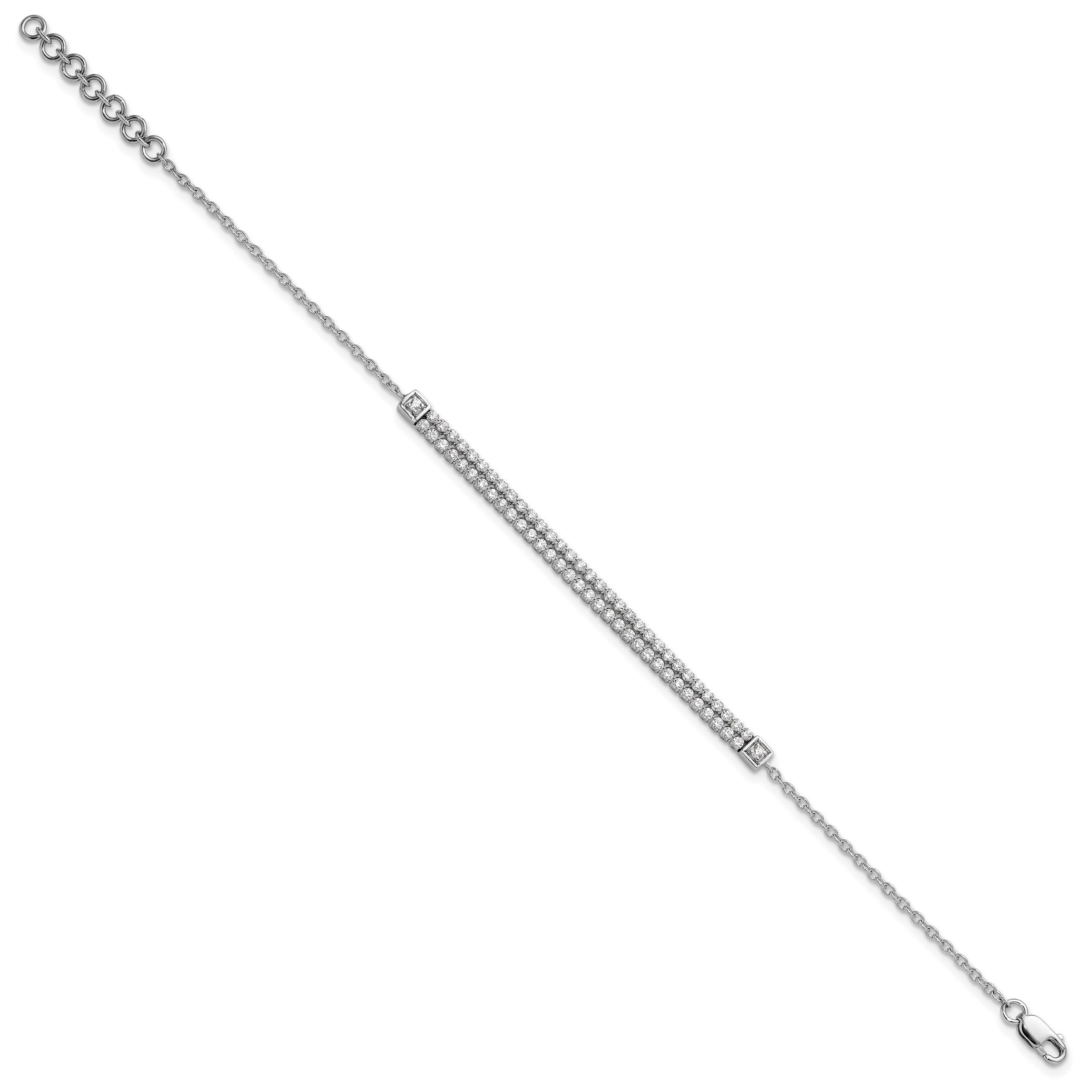 14k White Gold 1 carat Lab Grown Diamond Extension Bracelet