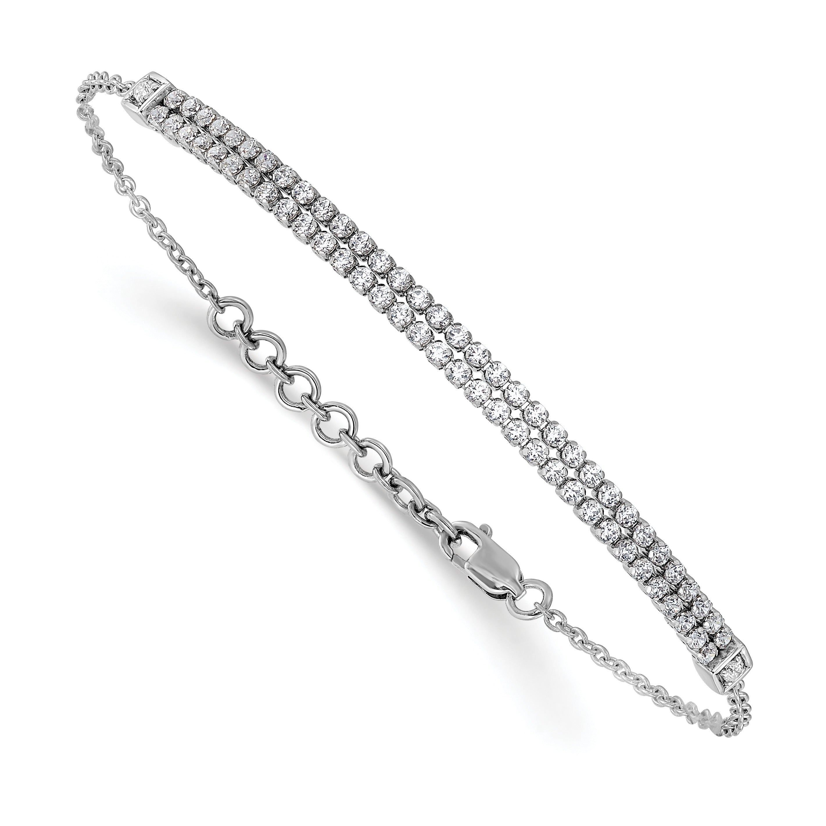 14k White Gold 1 carat Lab Grown Diamond Extension Bracelet