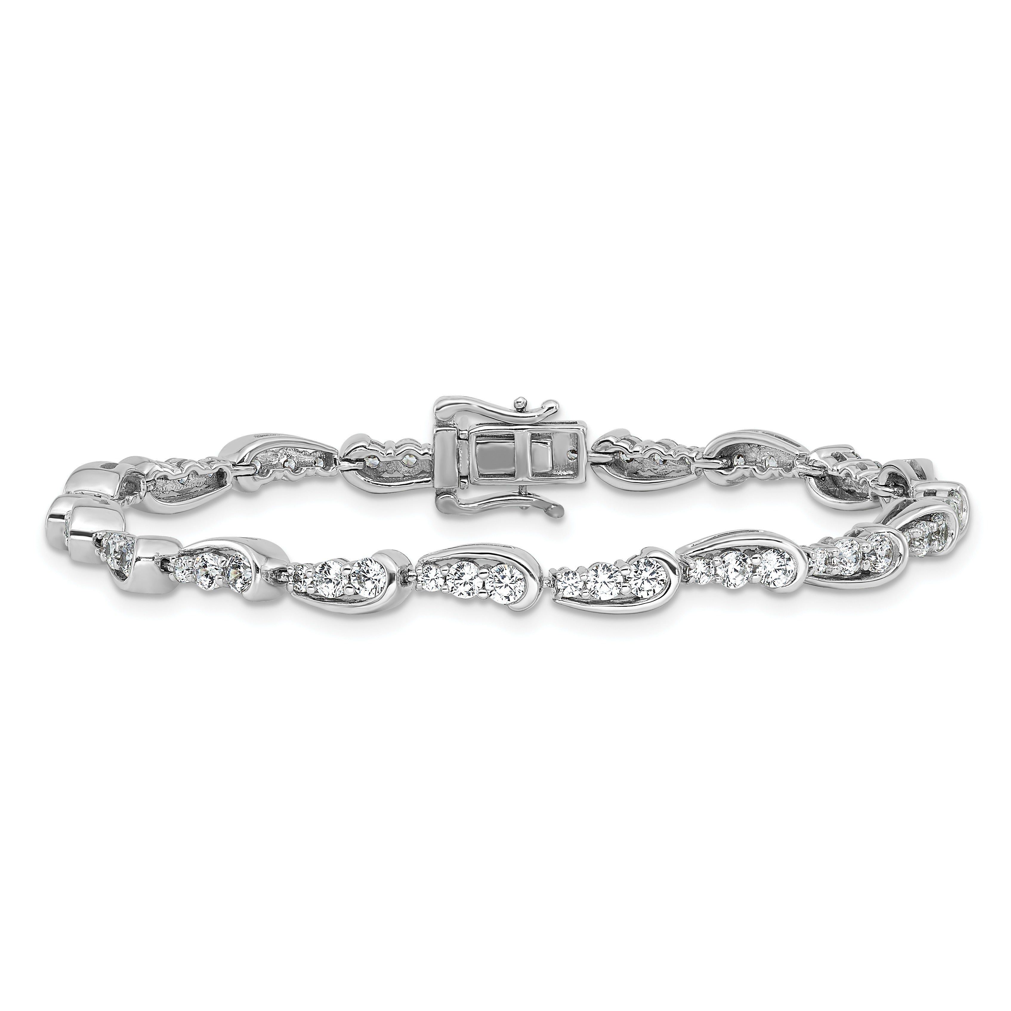 14k White Gold Lab Grown Diamond Fancy Bracelet