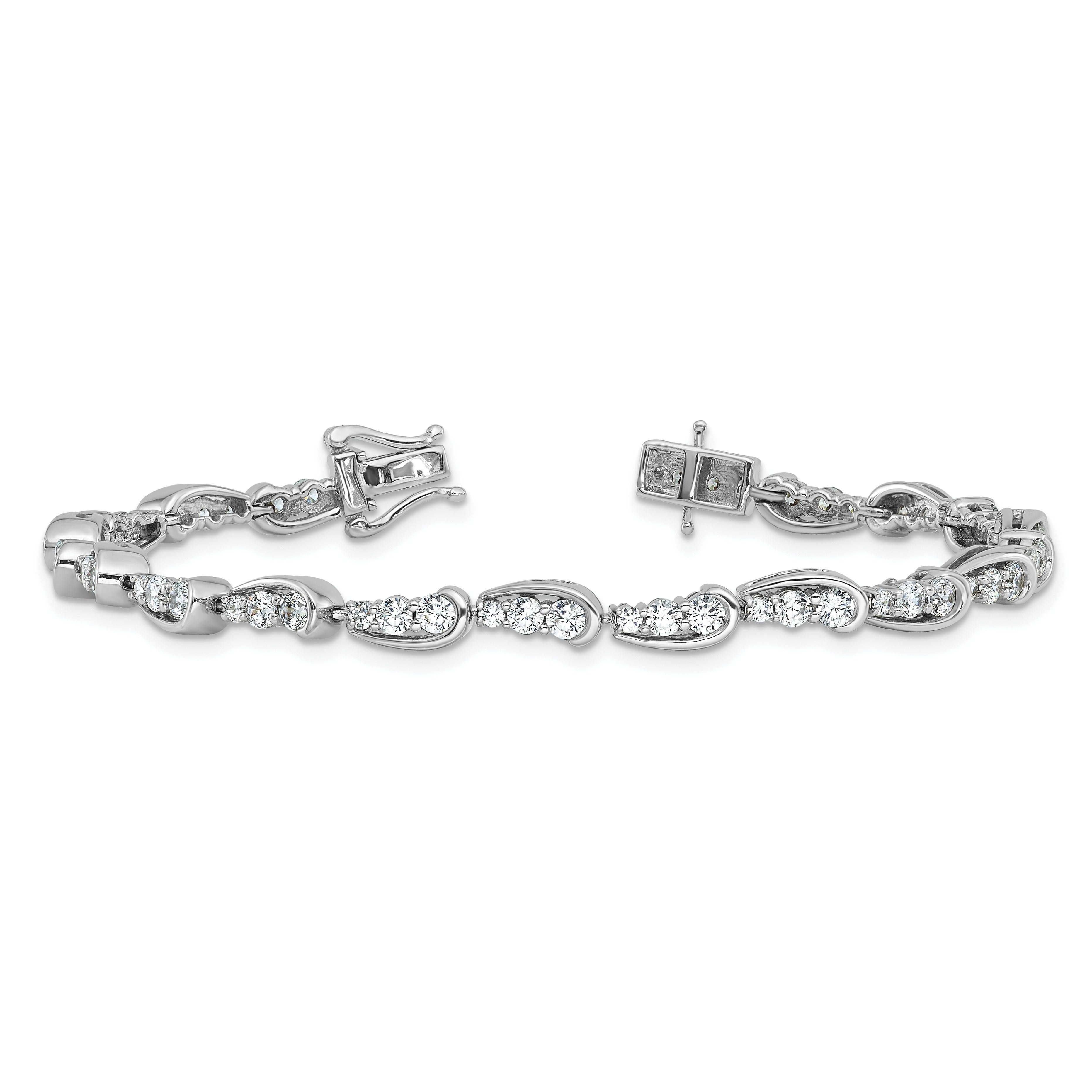 14k White Gold Lab Grown Diamond Fancy Bracelet