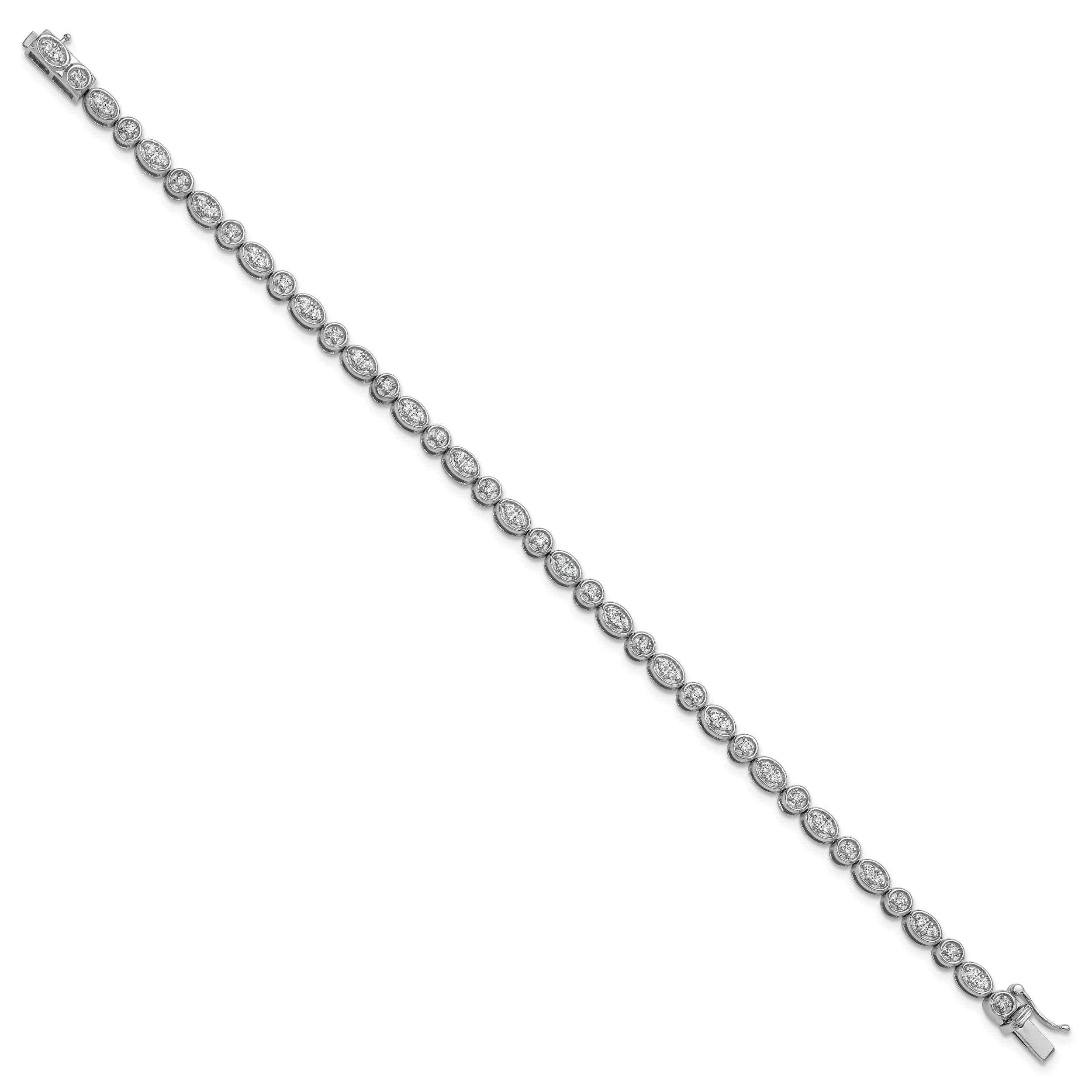 Lab Grown Diamond 7 inch Fancy Bracelet 14k White Gold
