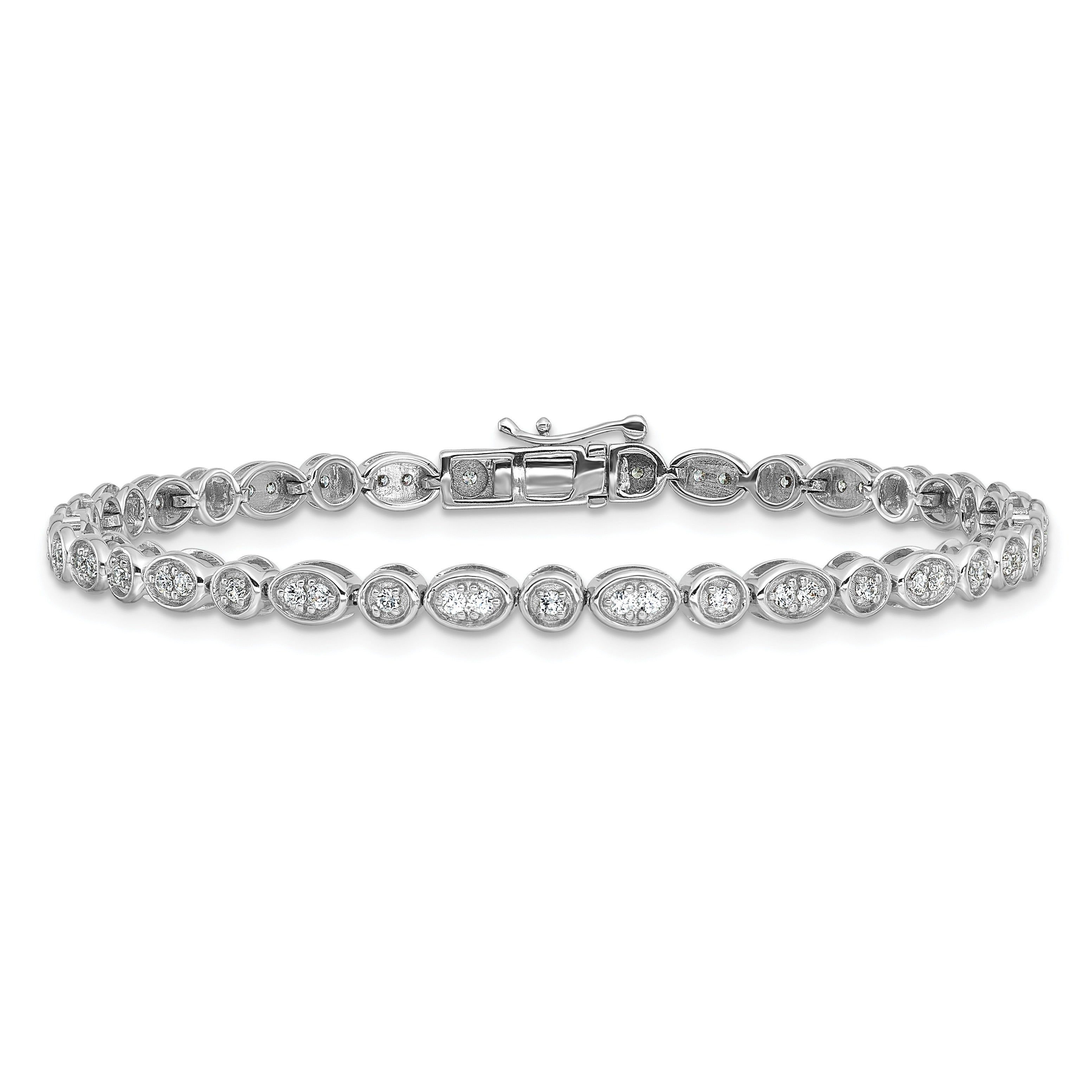 Lab Grown Diamond 7 inch Fancy Bracelet 14k White Gold