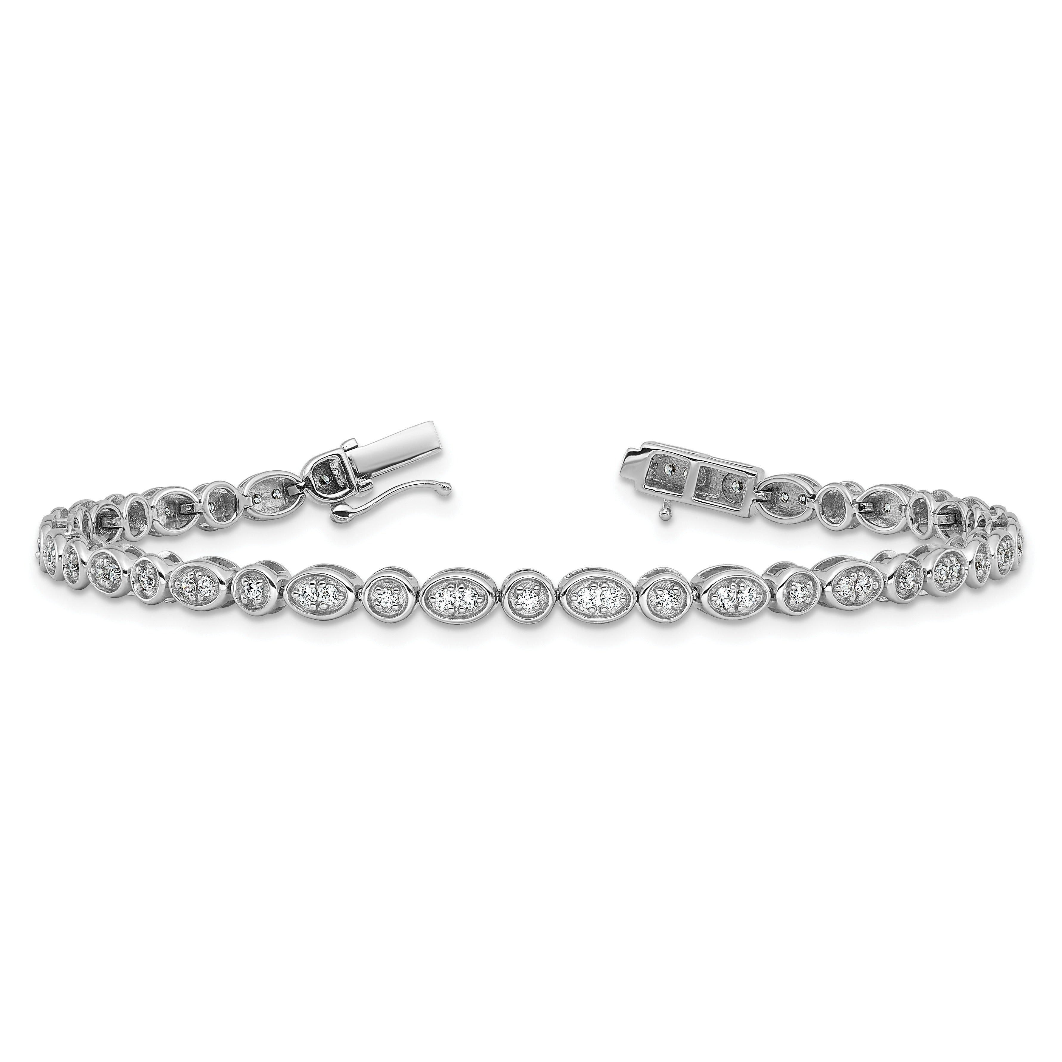 Lab Grown Diamond 7 inch Fancy Bracelet 14k White Gold