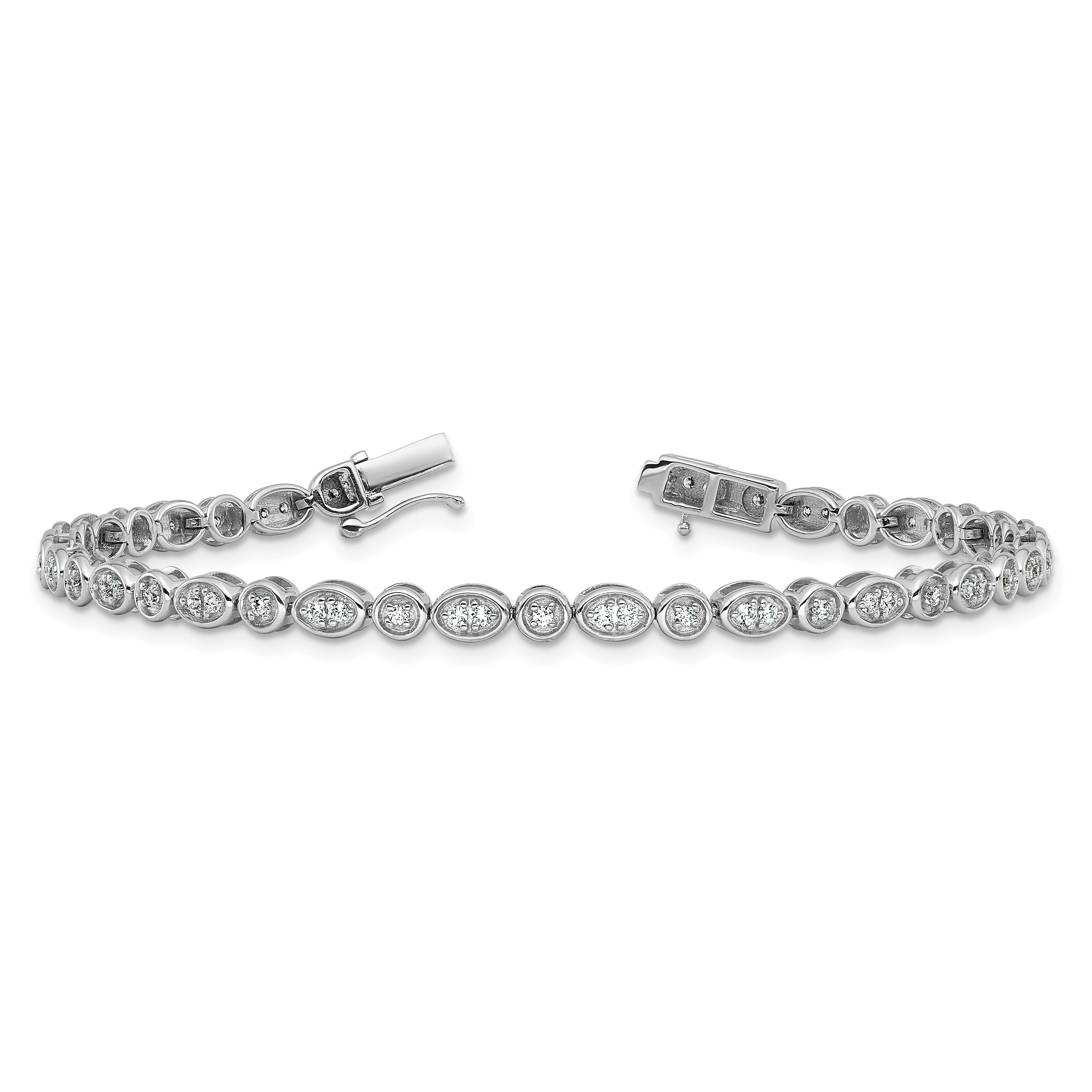 Lab Grown Diamond 7 inch Fancy Bracelet 14k White Gold