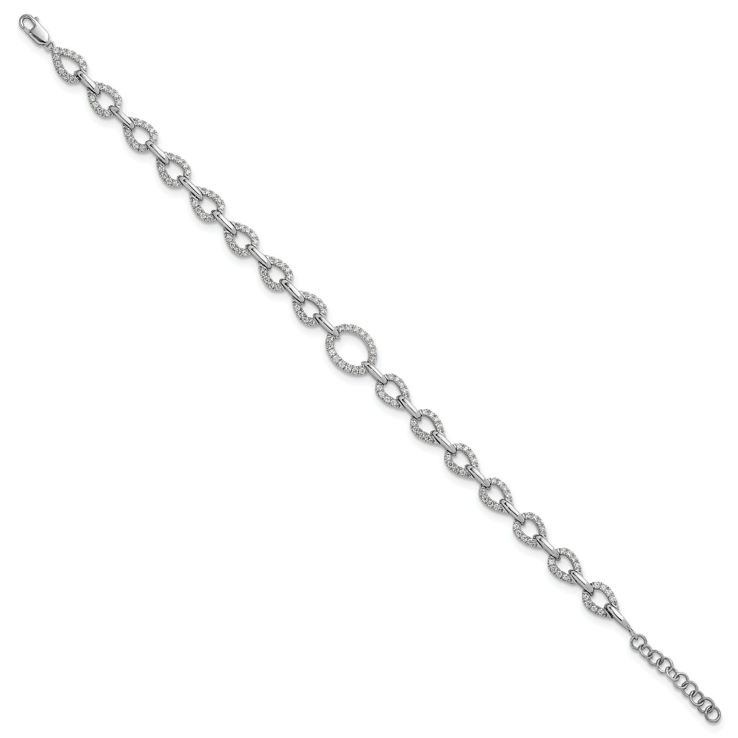 14k White Gold 1 3/8 carat Lab Grown Diamond Extension Bracelet