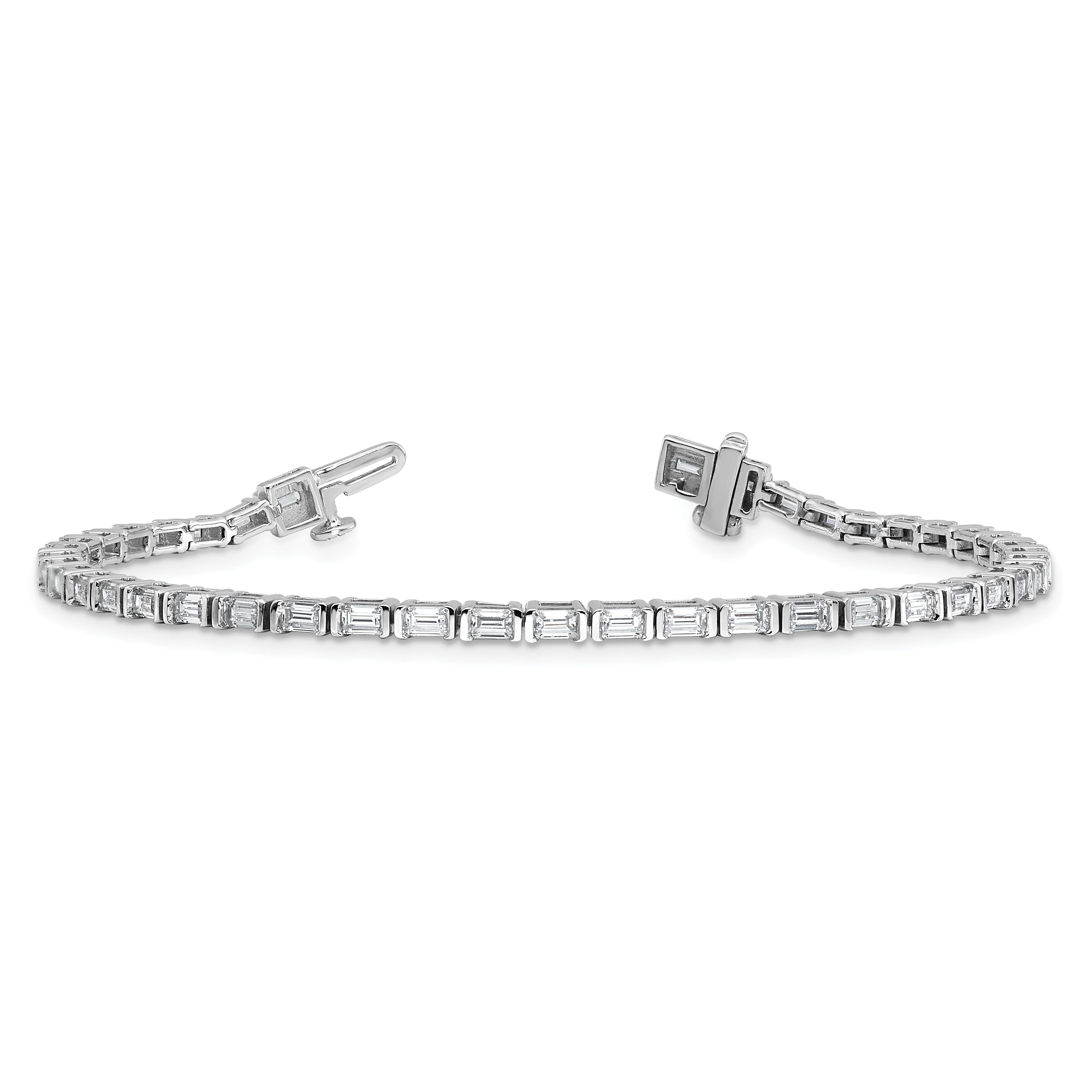 14k White Gold 4 Carat Lab Grown Diamond Tennis Bracelet