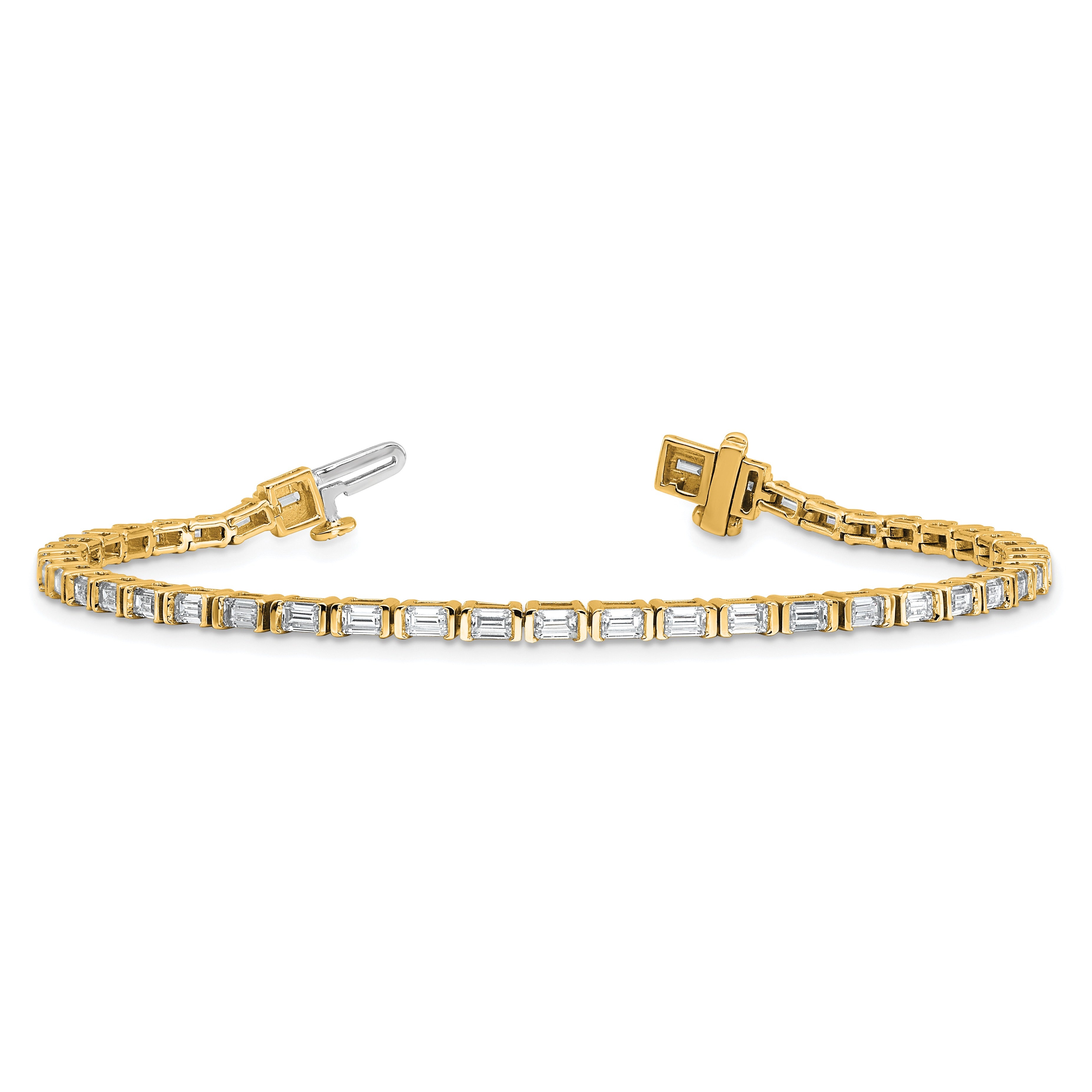 14k Yellow Gold 4 Carat Lab Diamond Tennis Bracelet