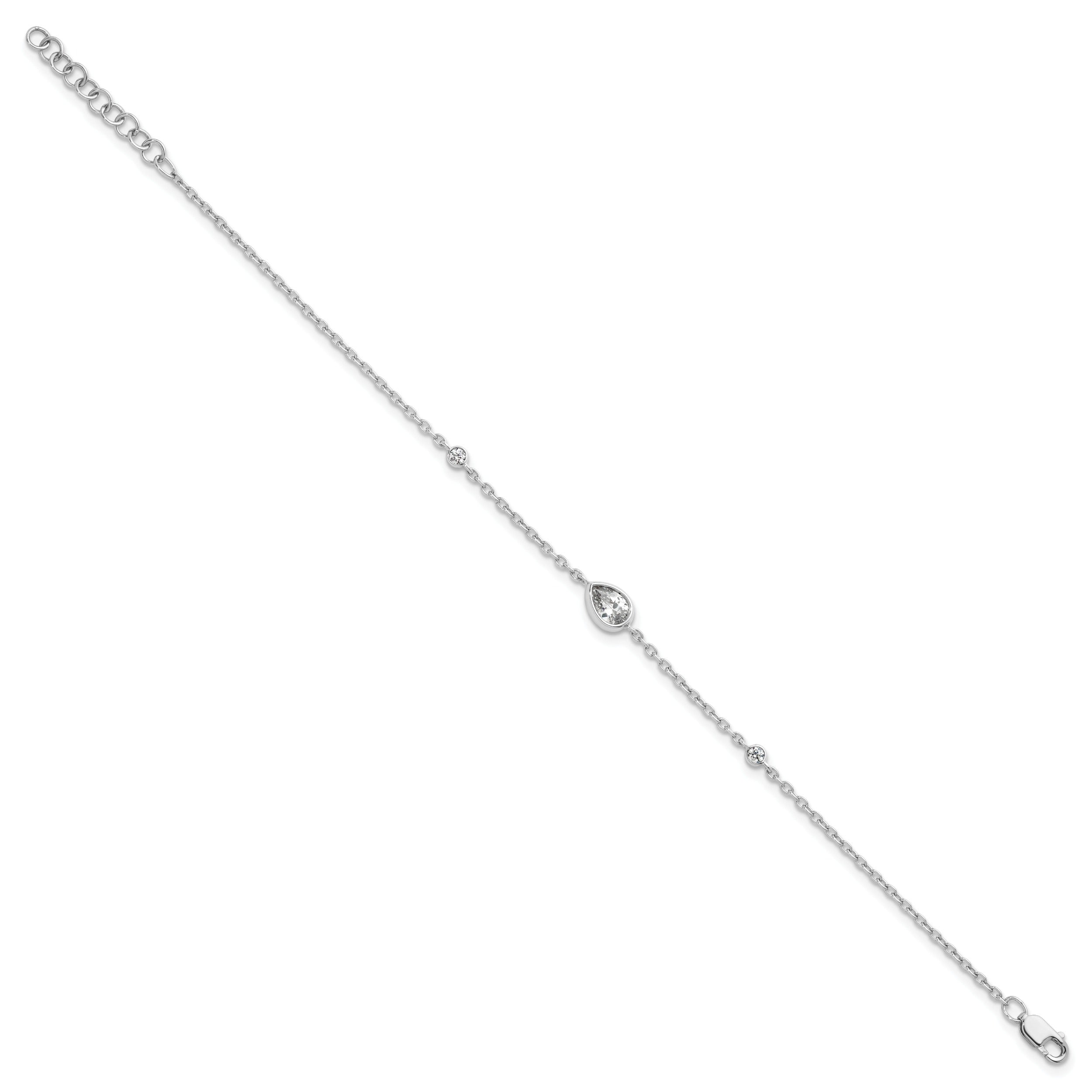 14k White Gold 3/8 Carat Lab Grown Diamond Tennis Bracelet