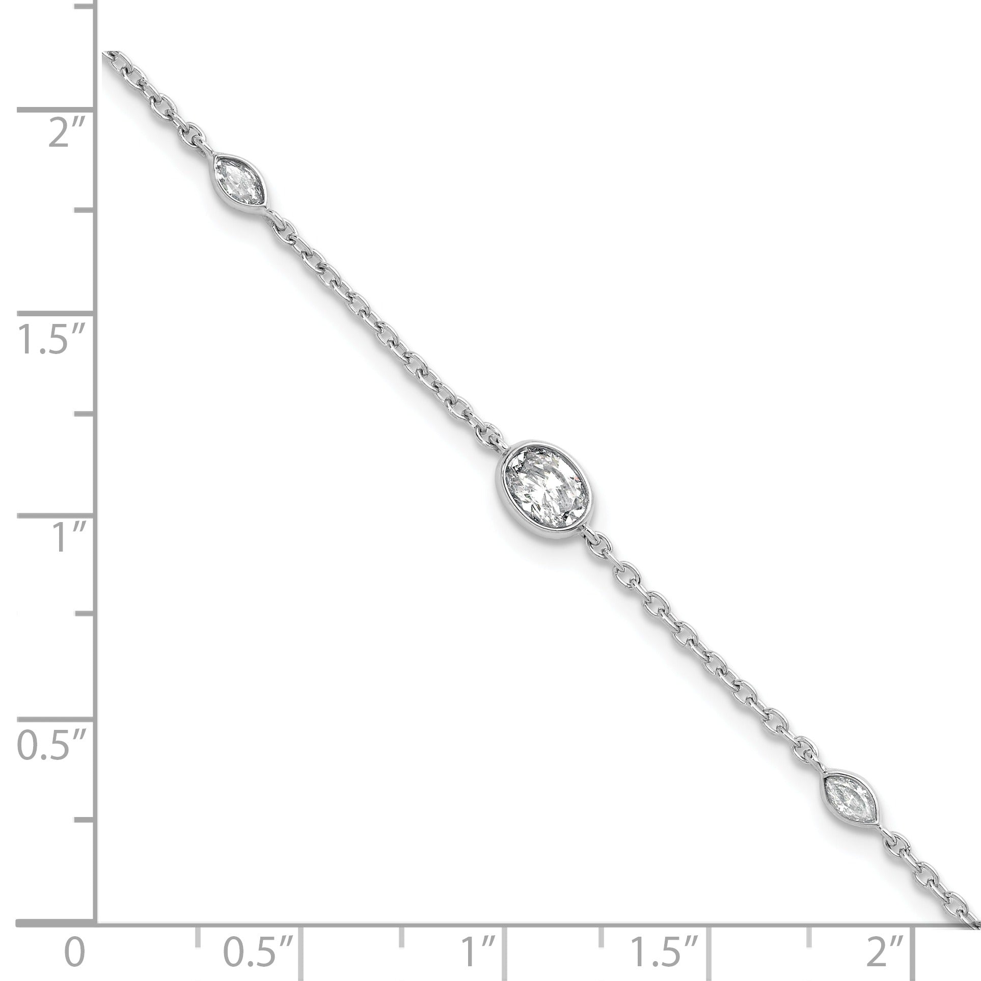 14K White Gold 3/8 carat Lab Grown Diamond Extension Bracelet