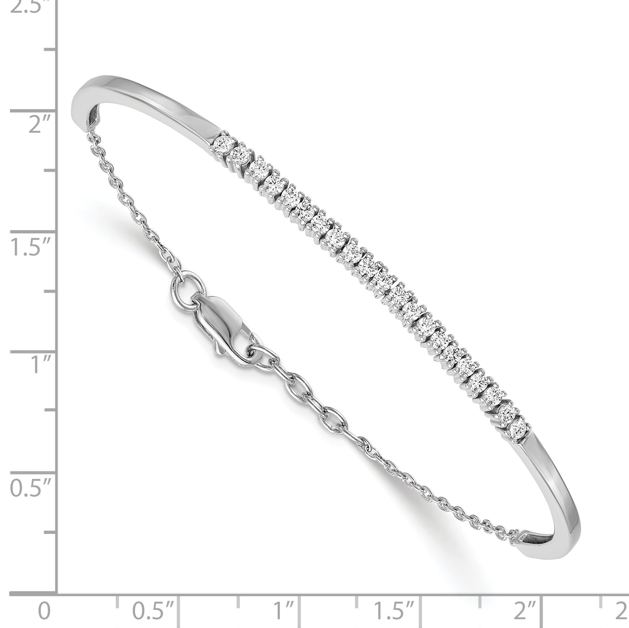 14k White Gold Lab Grown Diamond Bangle Bracelet