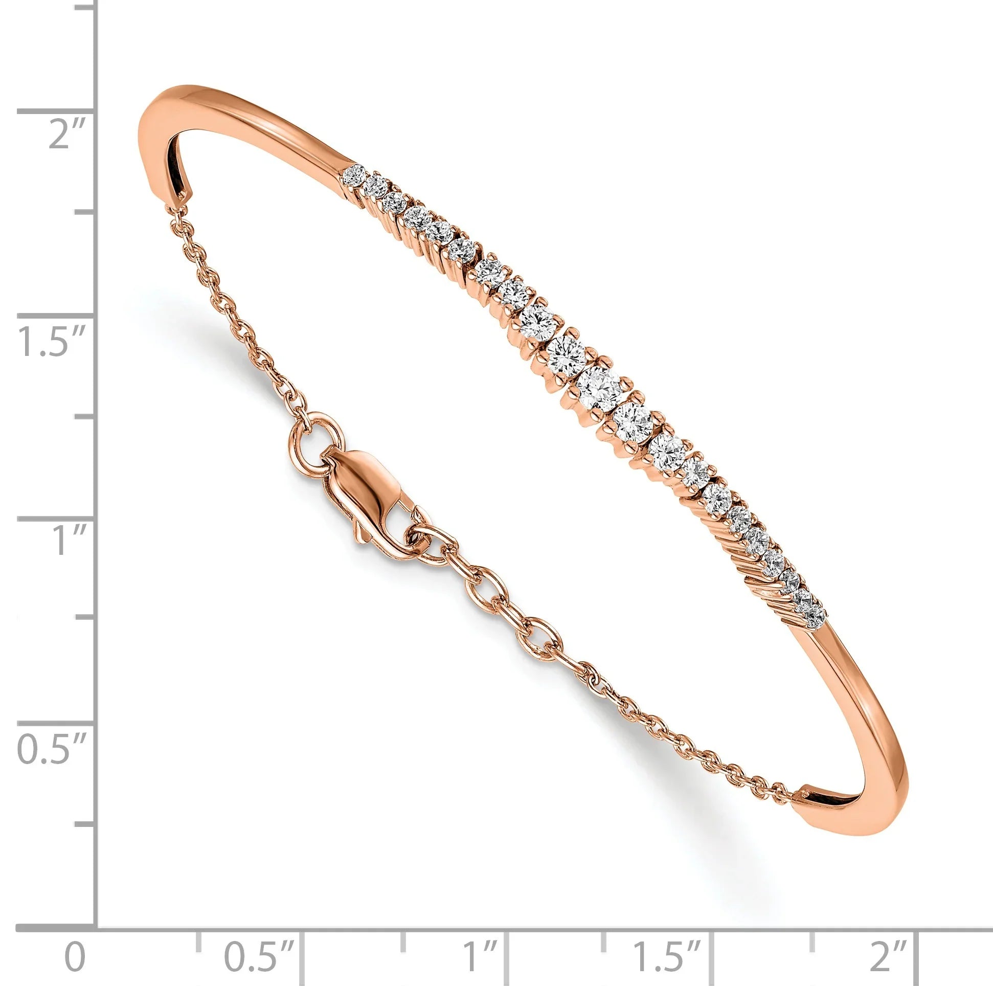 14k Gold Lab Grown Diamond Graduated Bangle Bracelet - Fine Diamond